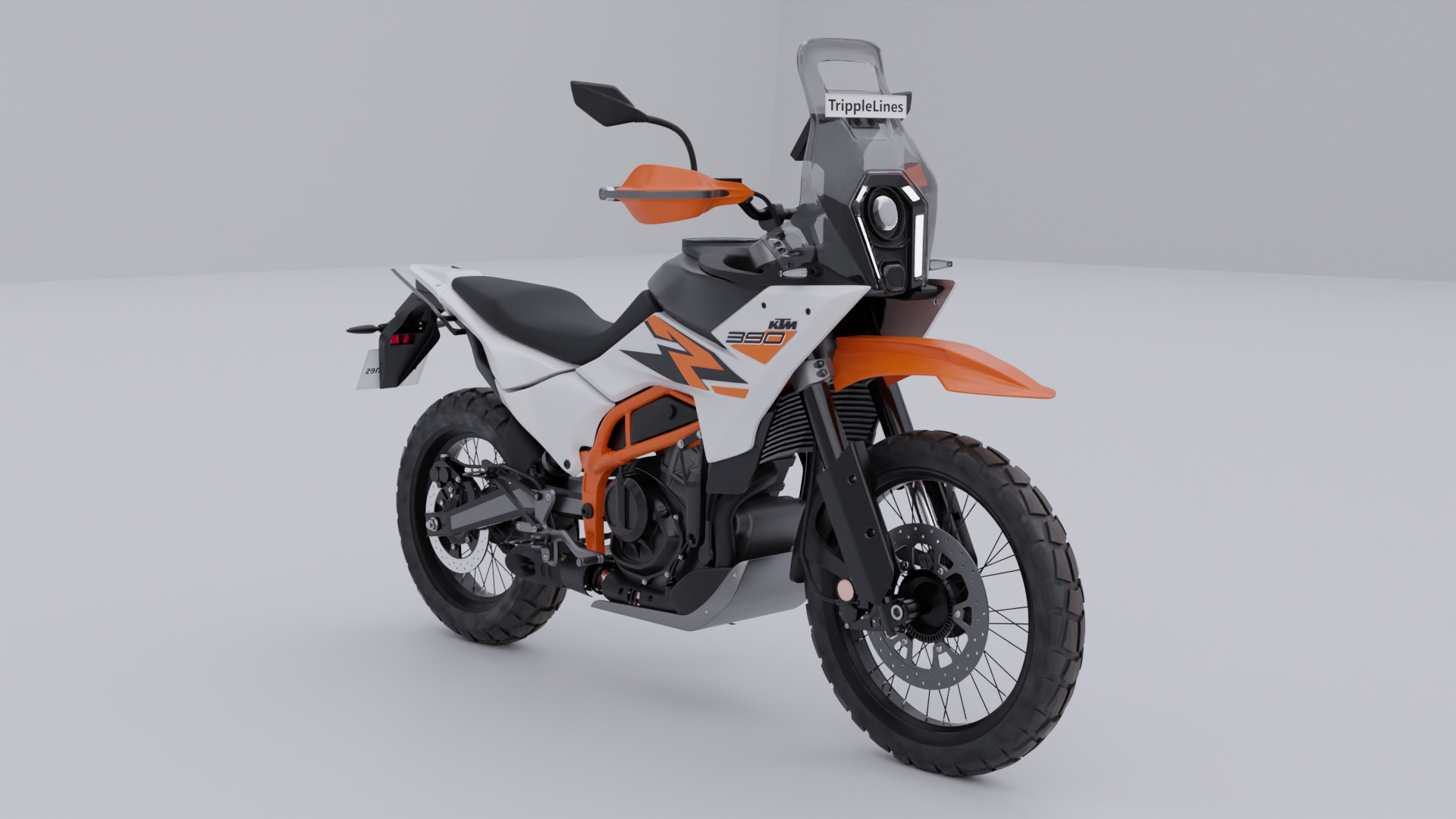 KTM 390 Adventure R Motorcycle 3D model_3