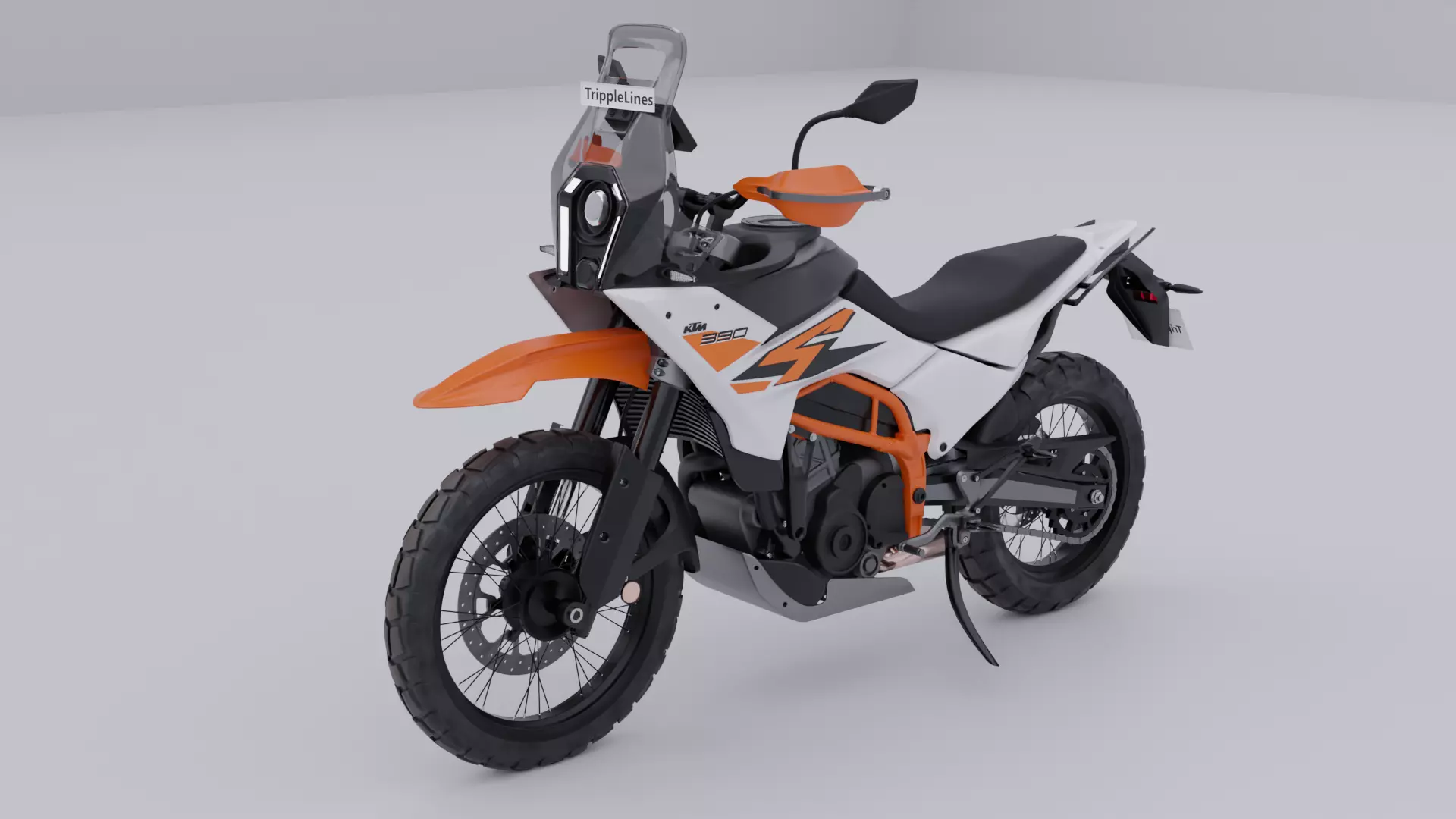 KTM 390 Adventure R Motorcycle 3D model_0