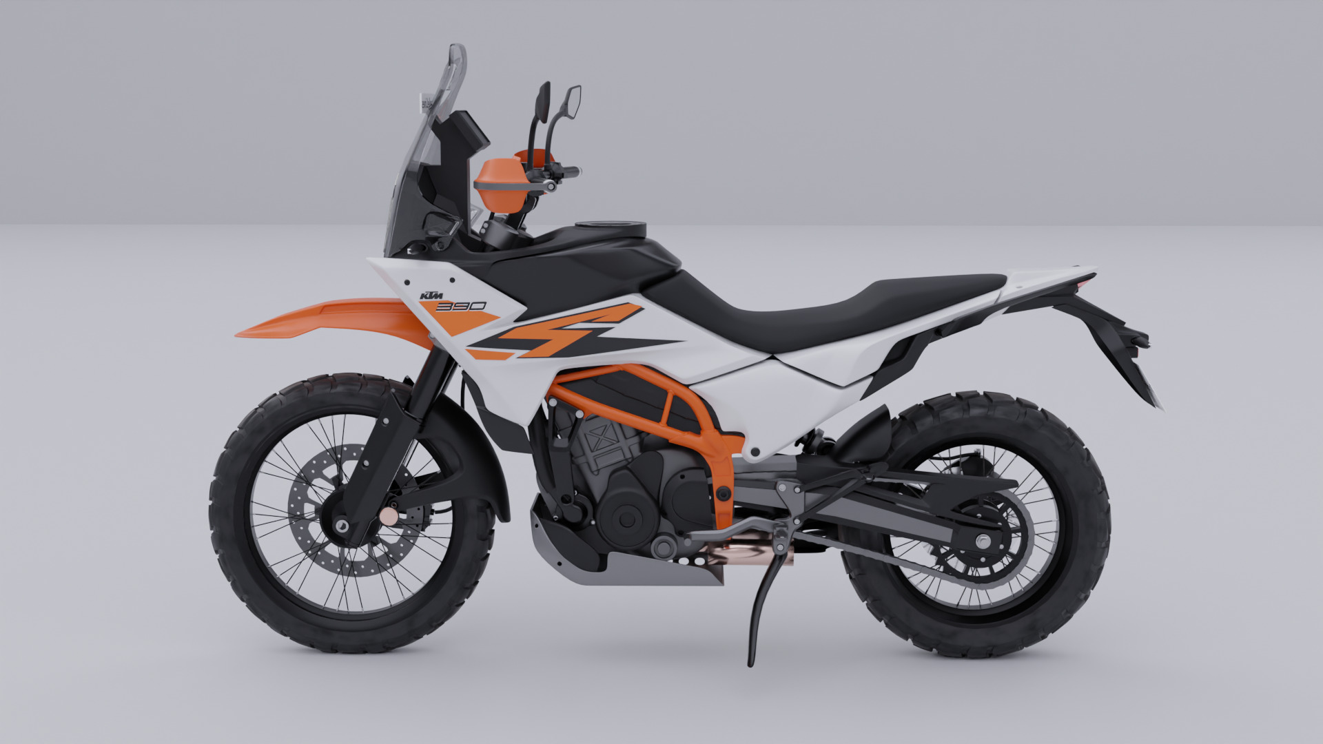 KTM 390 Adventure R Motorcycle 3D model_2