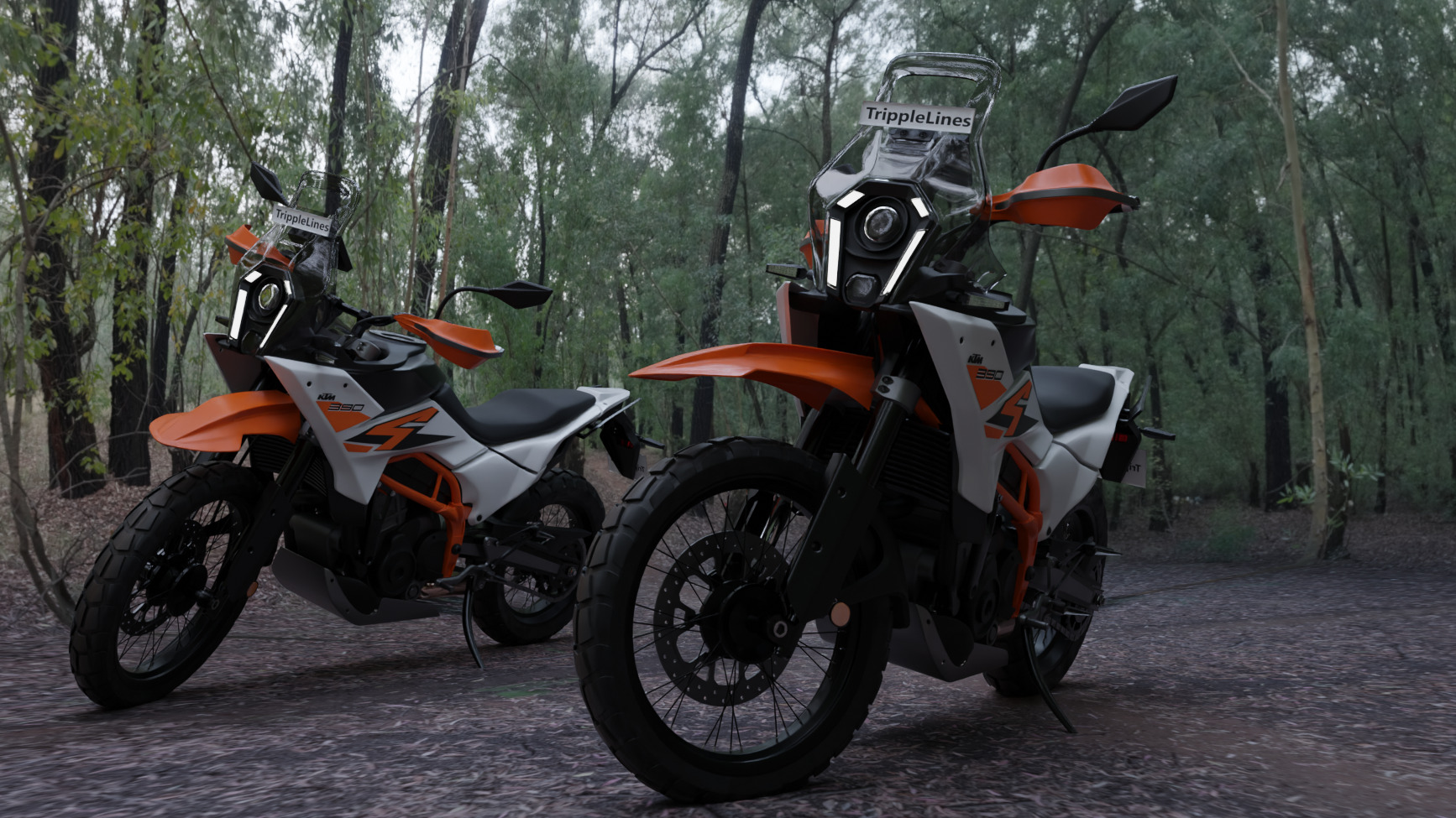 KTM 390 Adventure R Motorcycle 3D model_8