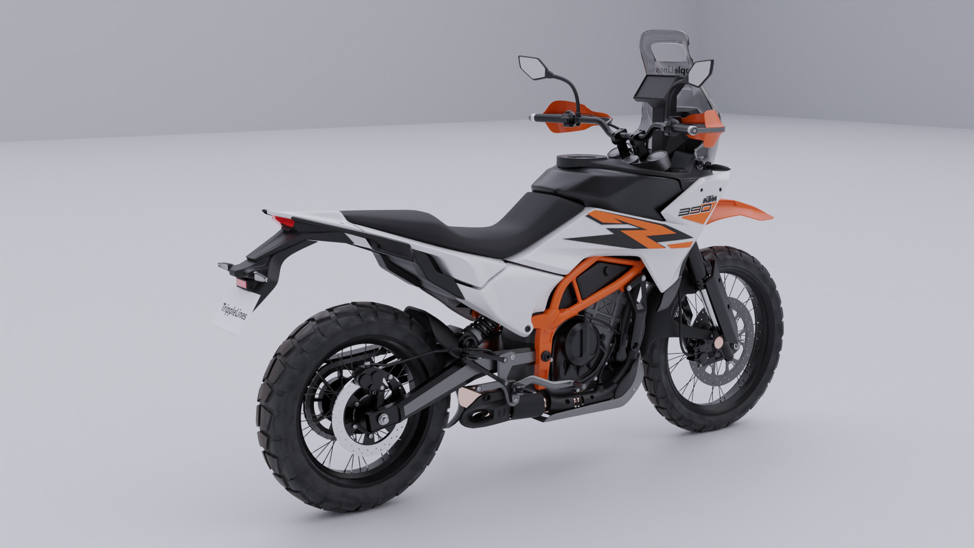 KTM 390 Adventure R Motorcycle 3D model_4