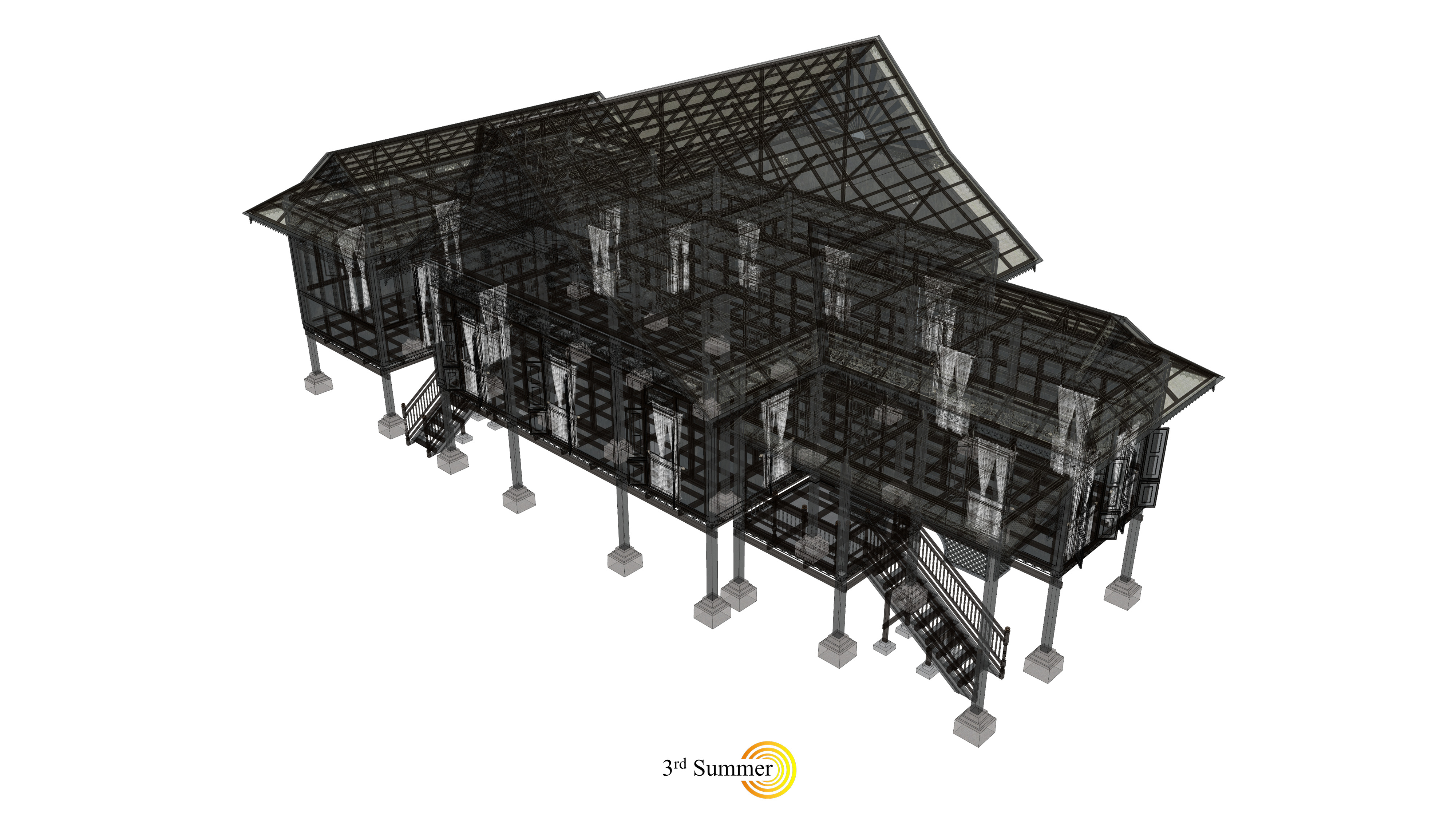 Perak Traditional House of Malaysia 3D model_9