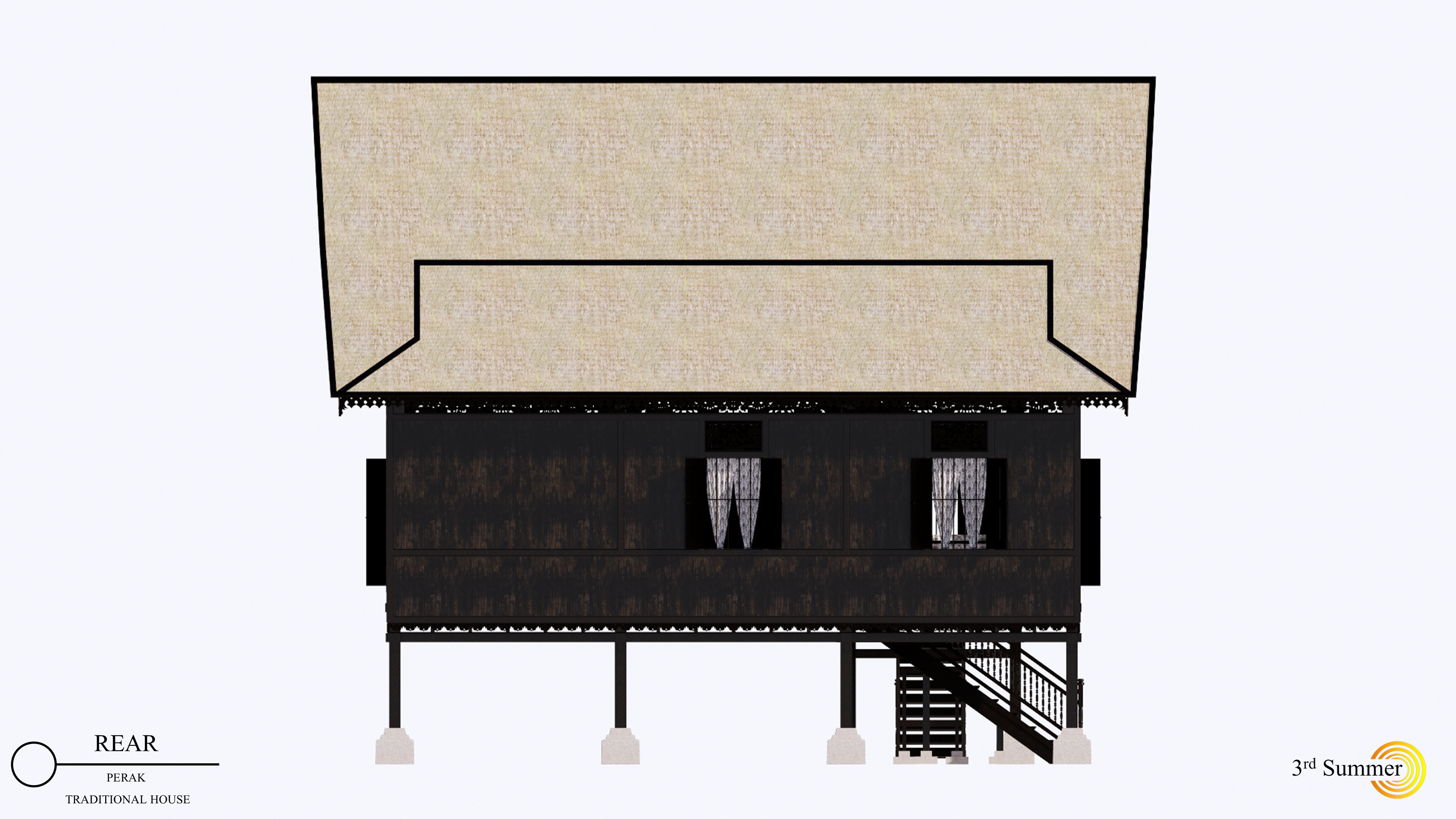 Perak Traditional House of Malaysia 3D model_7
