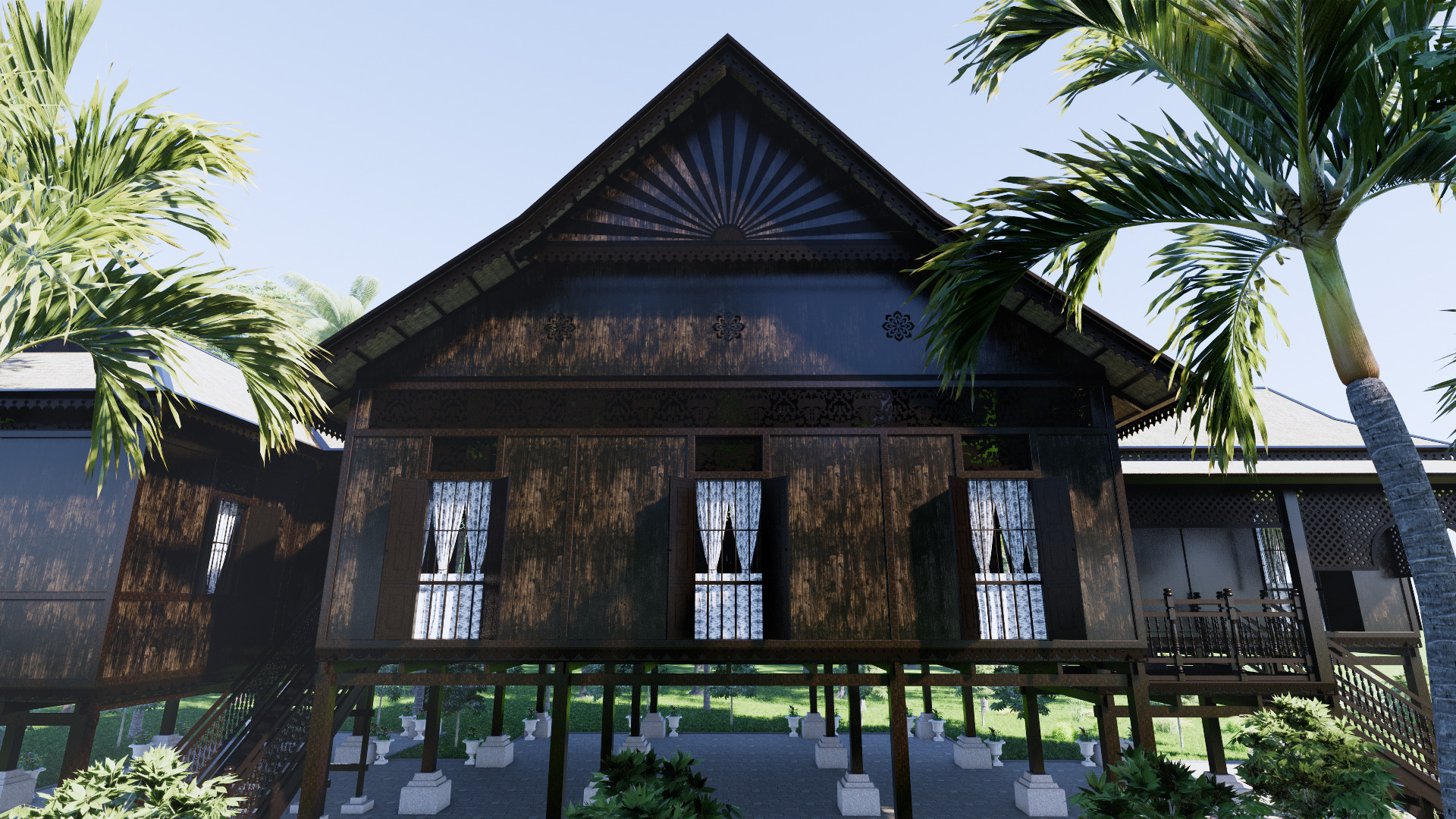 Perak Traditional House of Malaysia 3D model_2