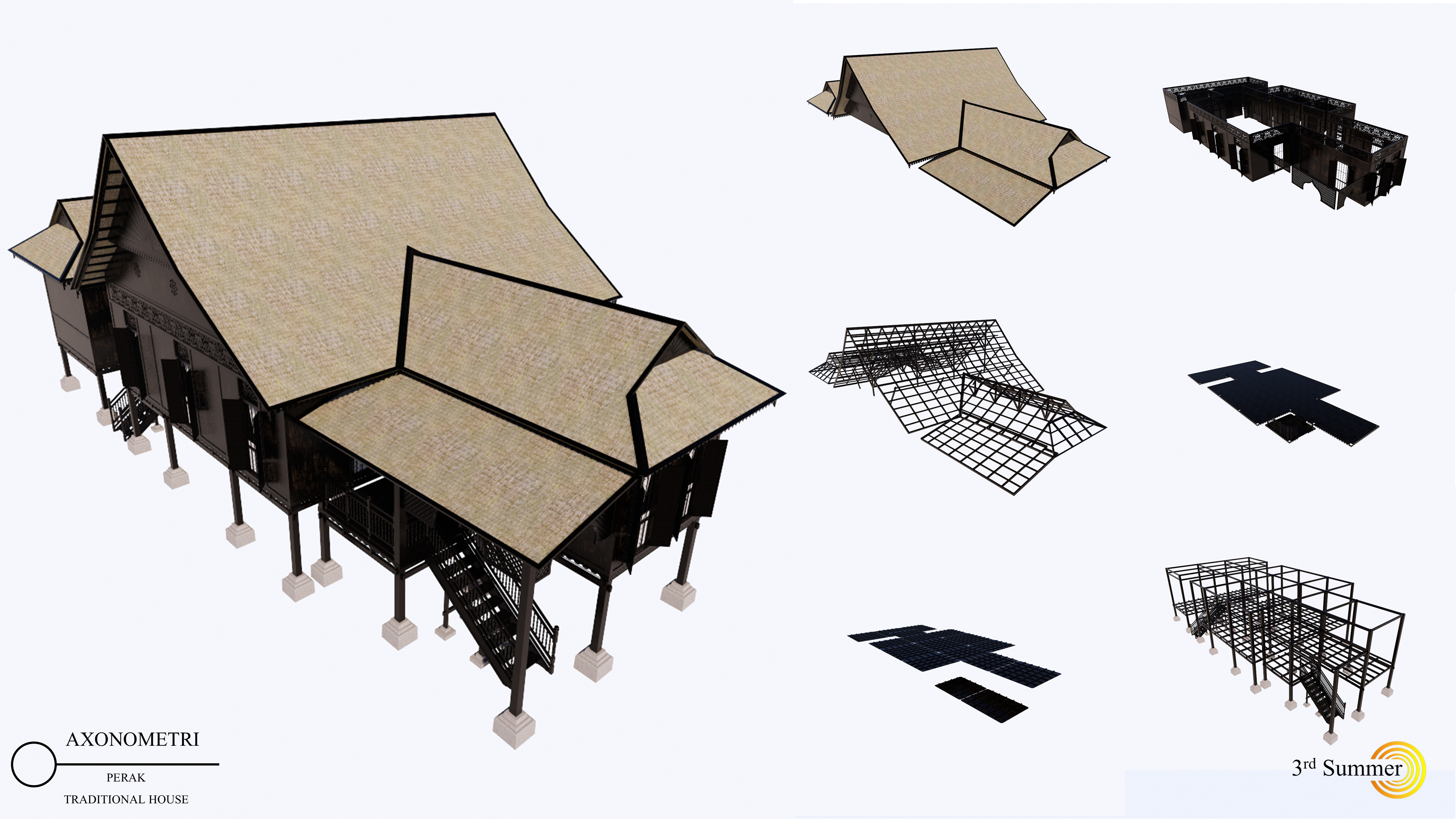 Perak Traditional House of Malaysia 3D model_8