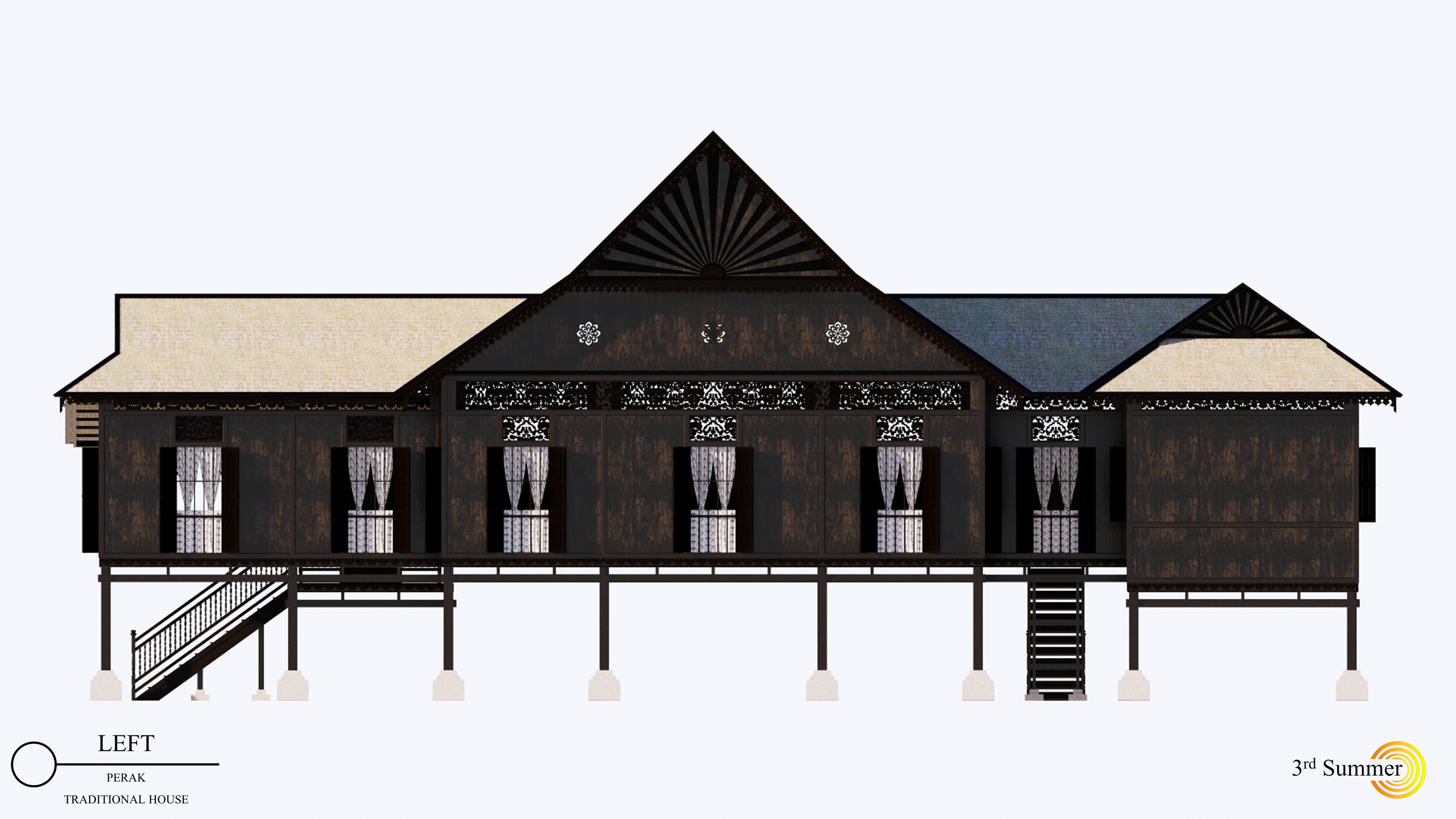 Perak Traditional House of Malaysia 3D model_5