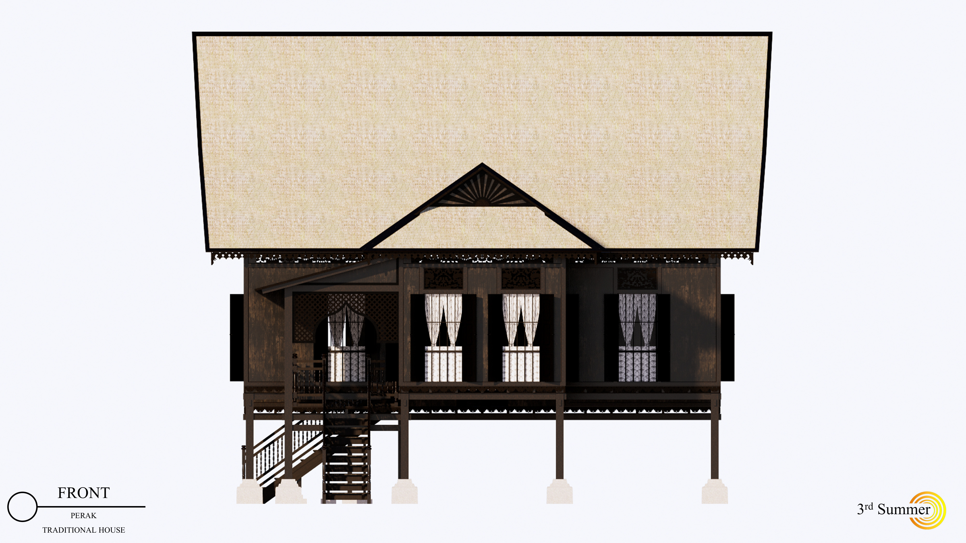 Perak Traditional House of Malaysia 3D model_4