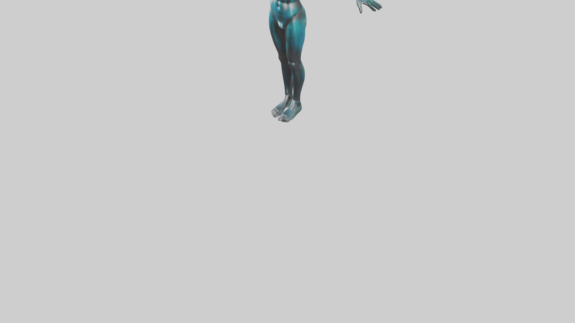 Diver in MidDive statue model 3D model_5