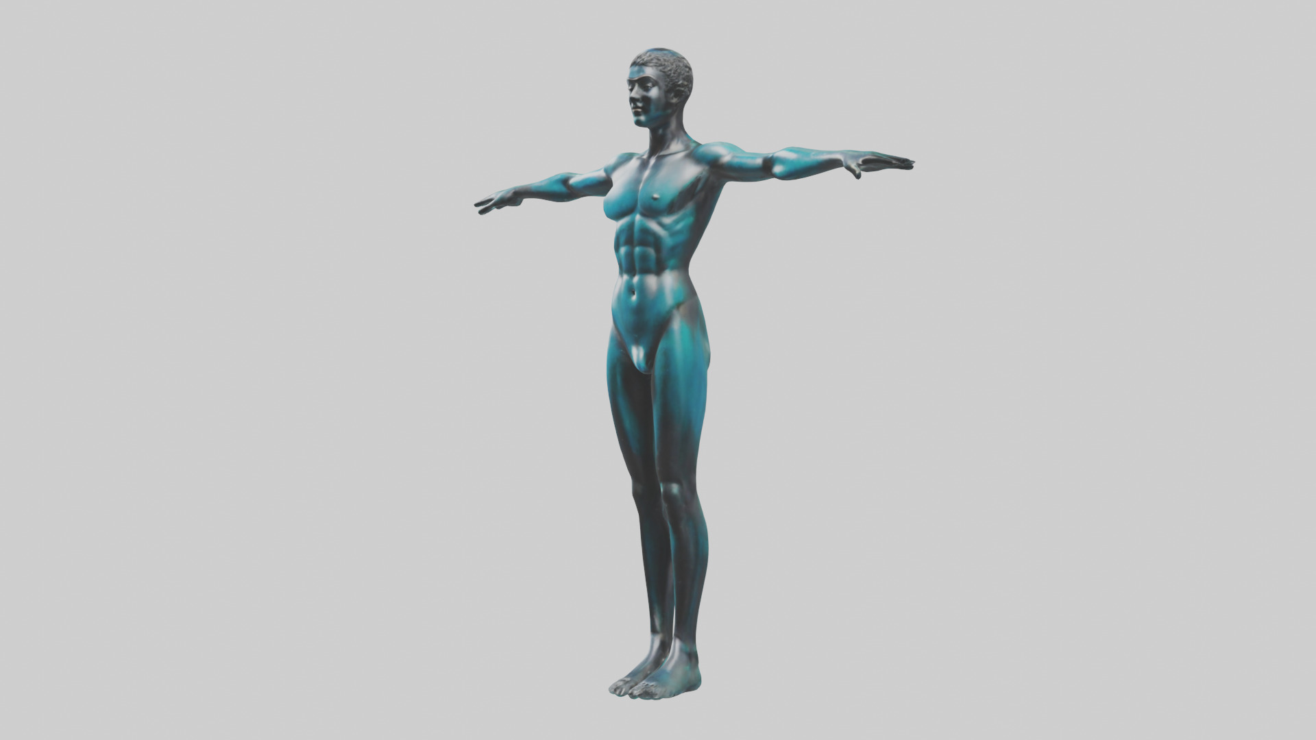 Diver in MidDive statue model 3D model_8
