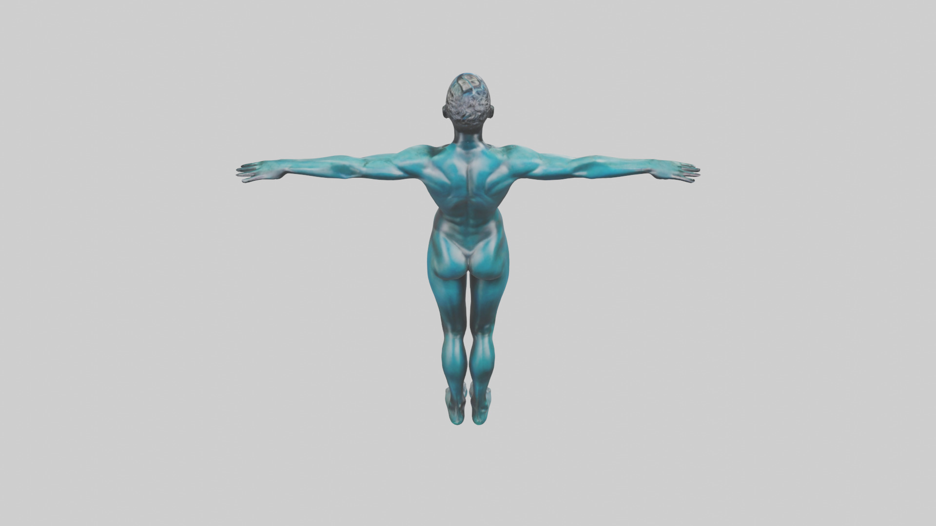 Diver in MidDive statue model 3D model_15