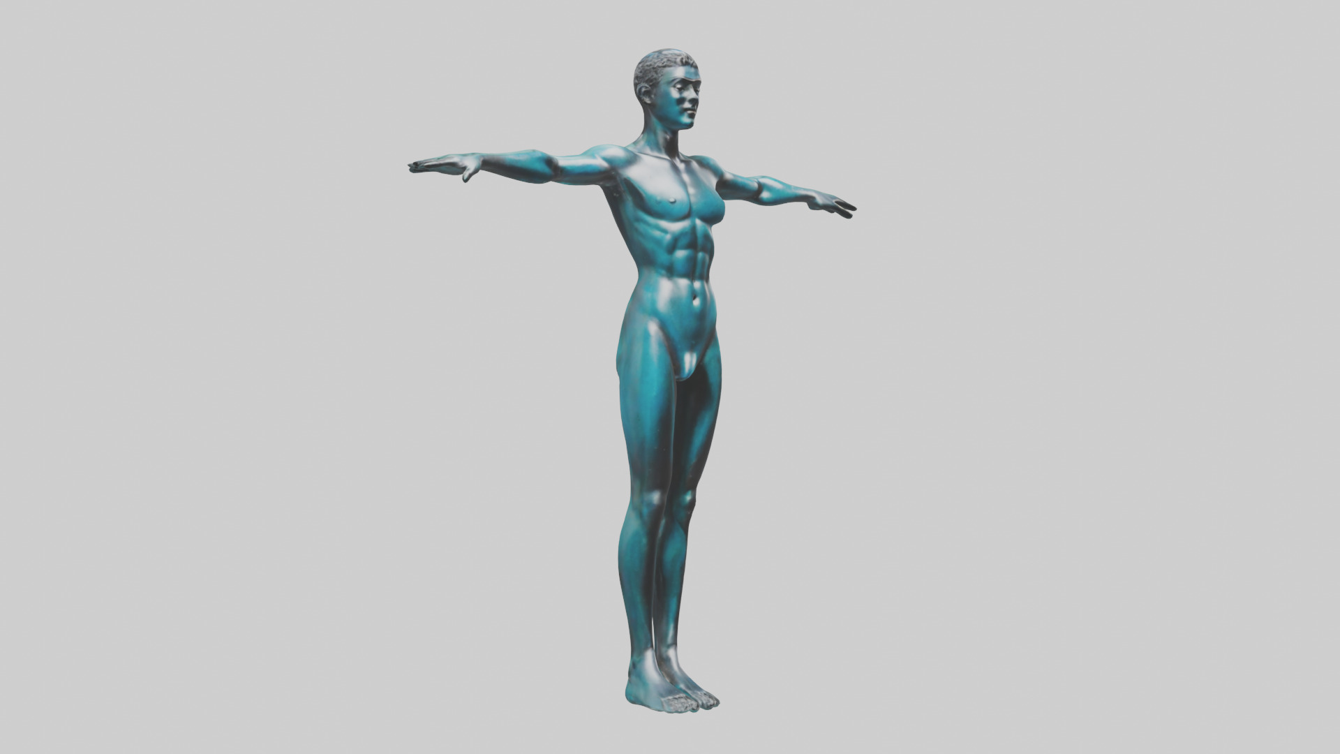 Diver in MidDive statue model 3D model_7