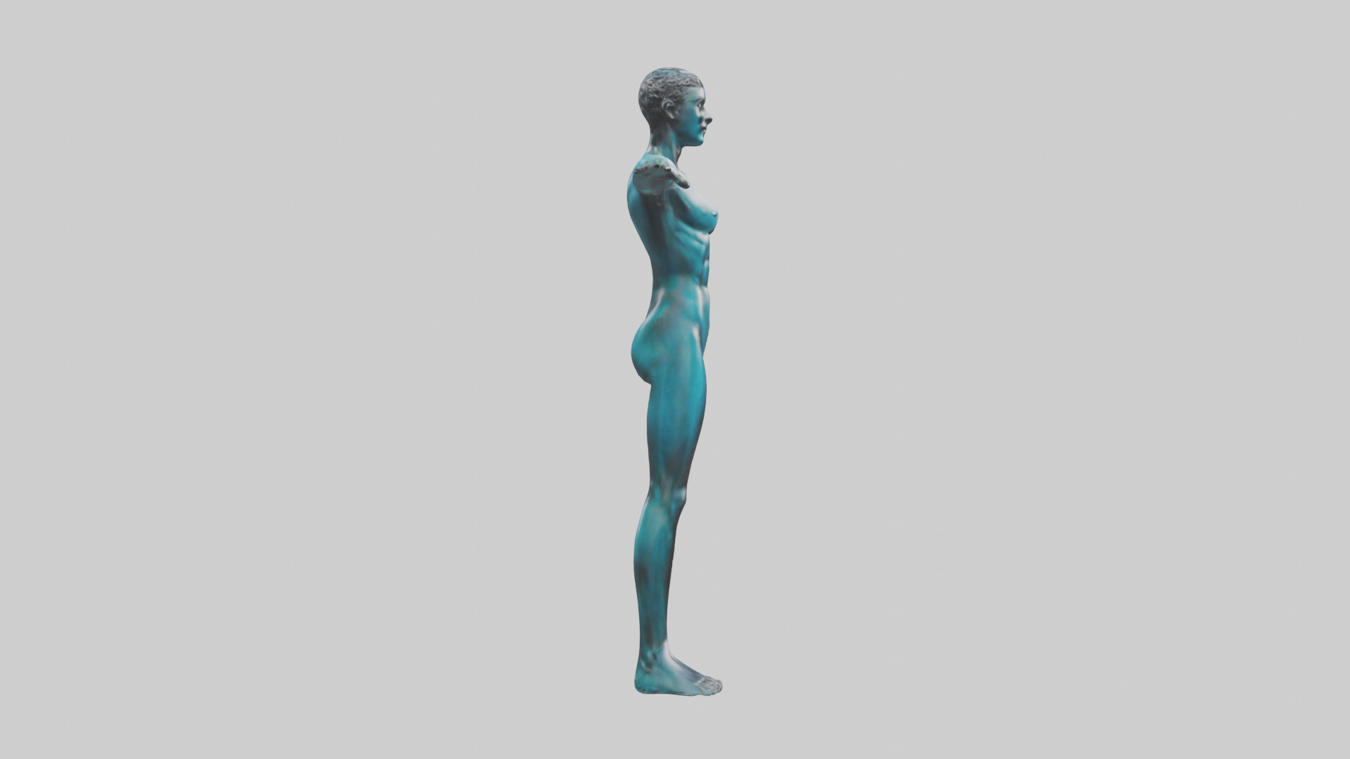 Diver in MidDive statue model 3D model_13