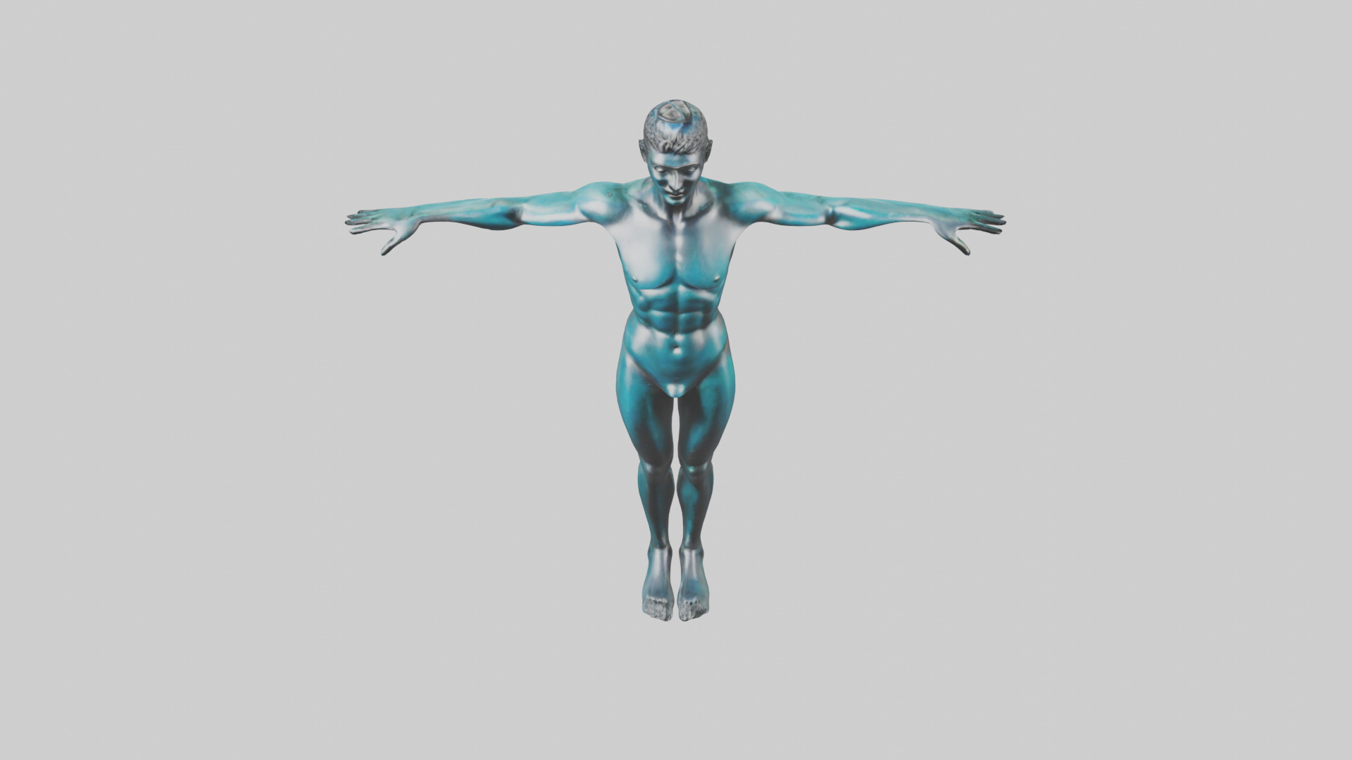 Diver in MidDive statue model 3D model_16