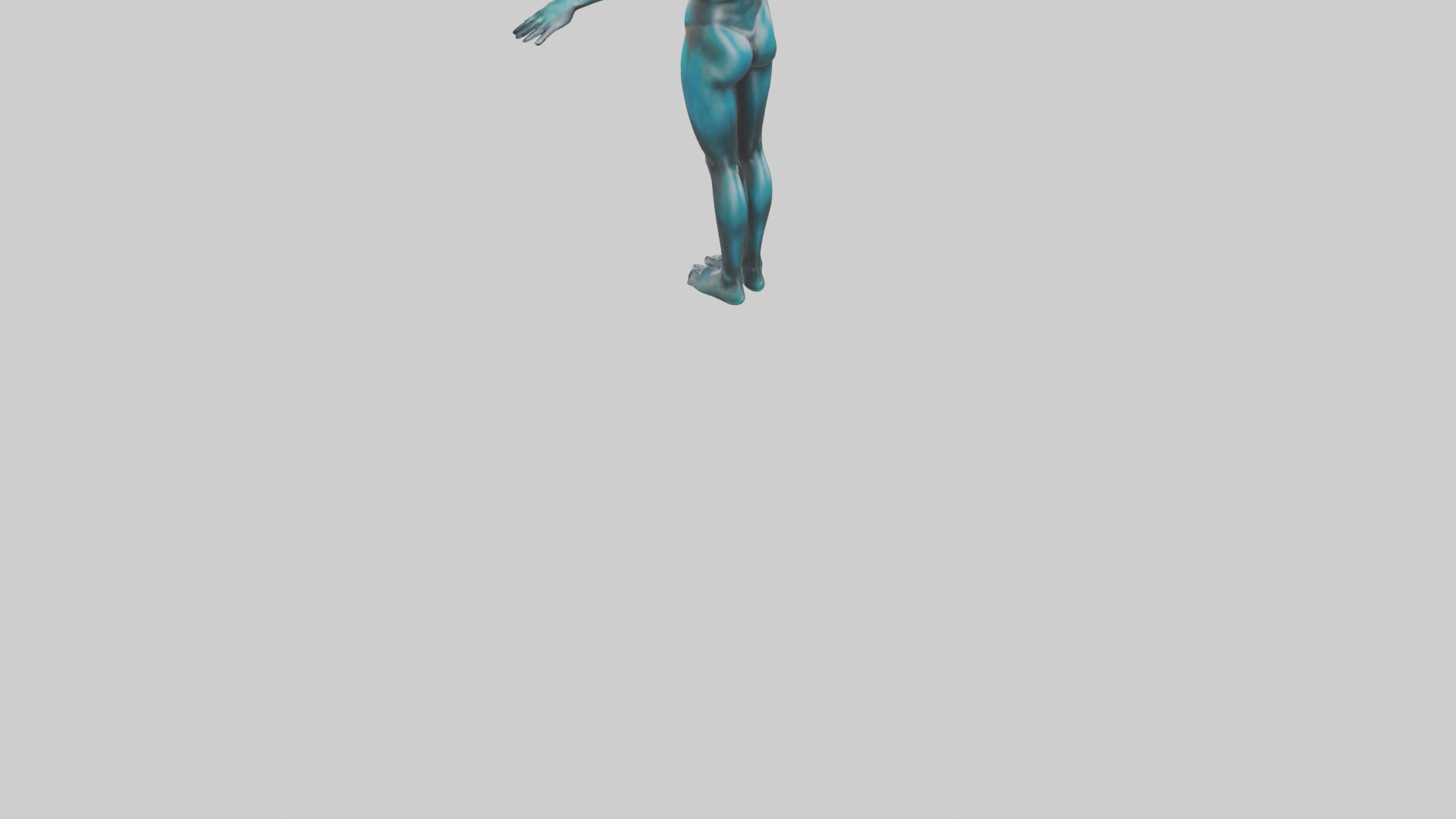 Diver in MidDive statue model 3D model_3