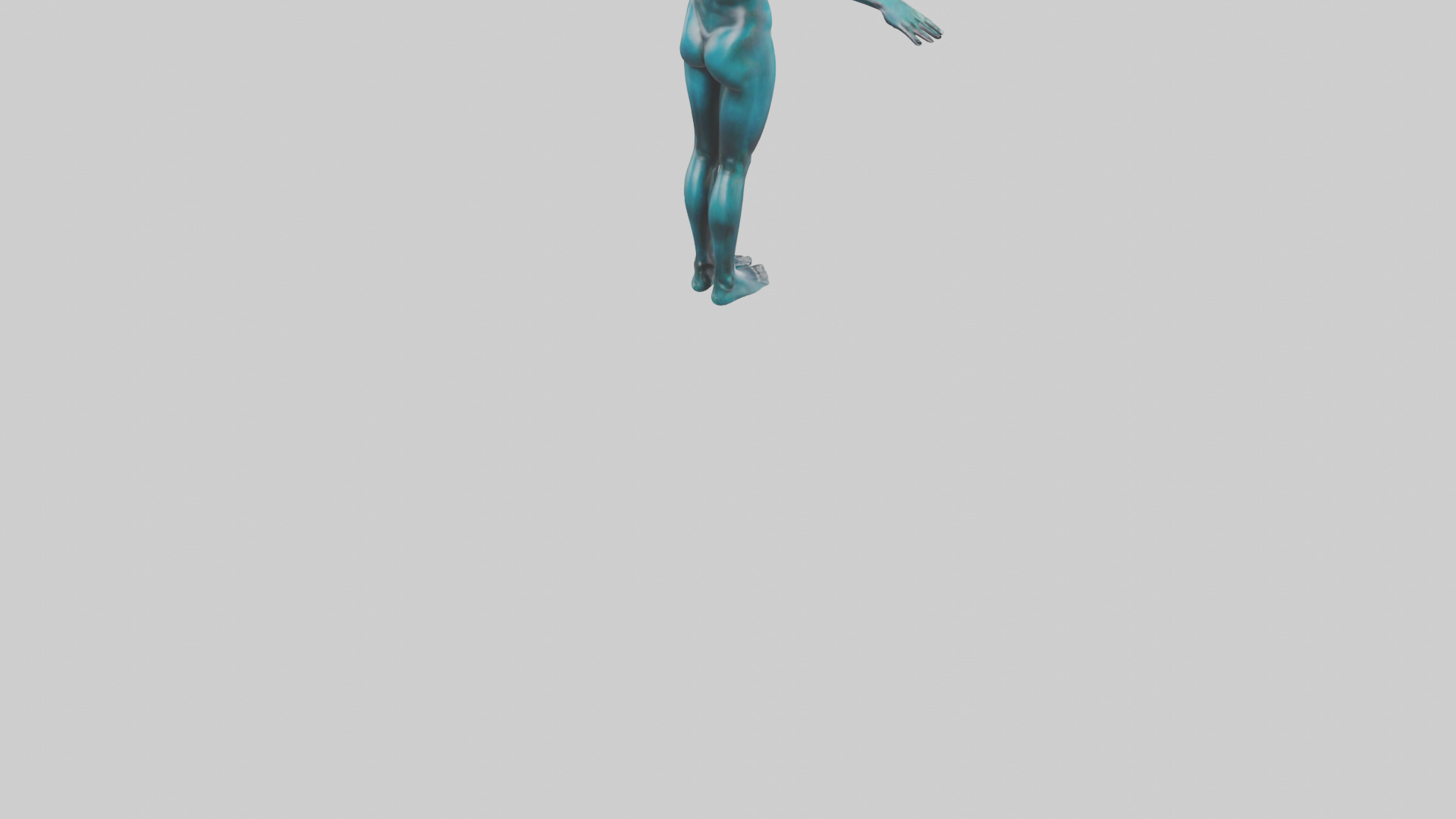 Diver in MidDive statue model 3D model_4