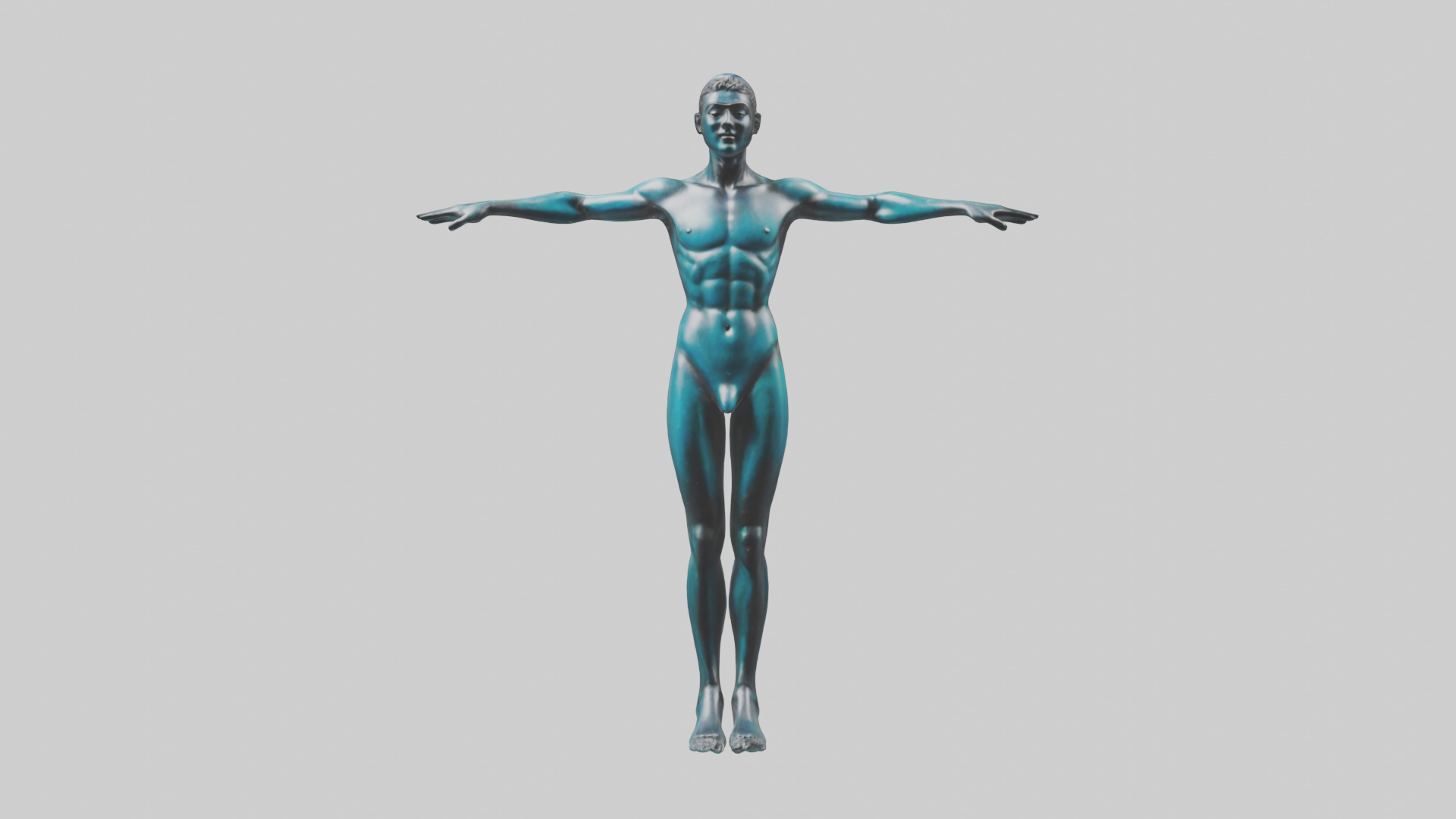 Diver in MidDive statue model 3D model_9