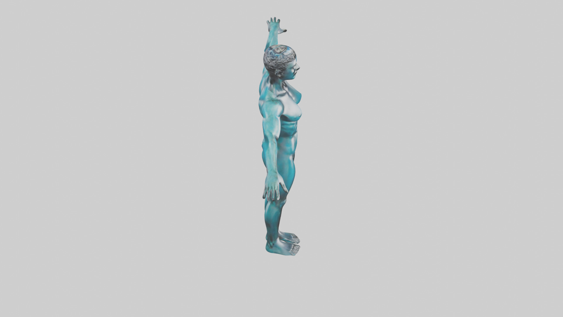 Diver in MidDive statue model 3D model_18