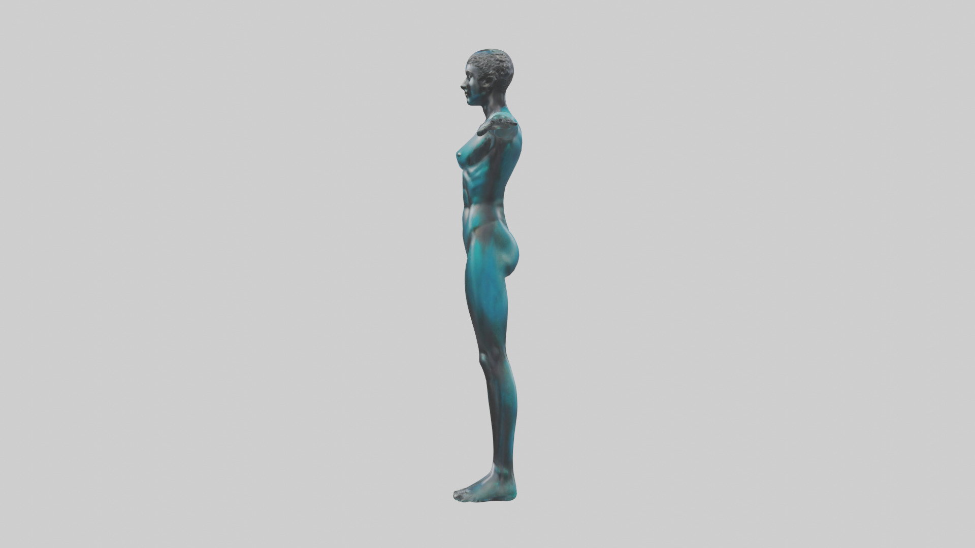 Diver in MidDive statue model 3D model_12