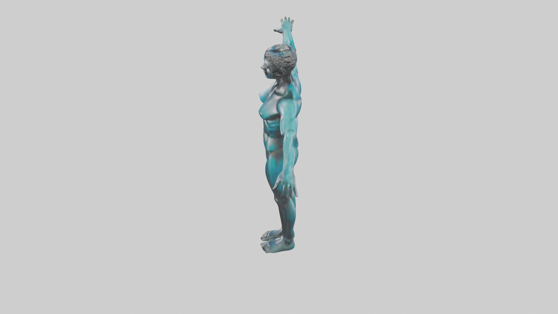 Diver in MidDive statue model 3D model_17