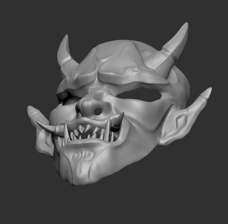 samurai mask 3D print model  3D print model_8