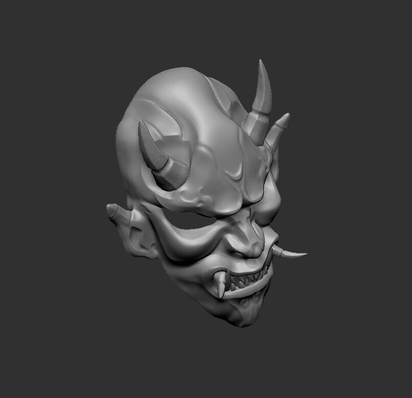 samurai mask 3D print model  3D print model_4