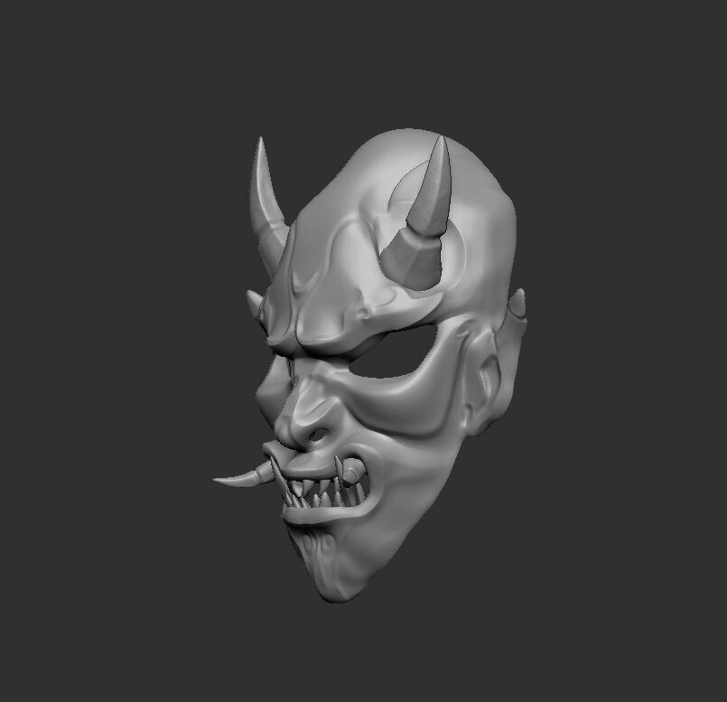 samurai mask 3D print model  3D print model_2