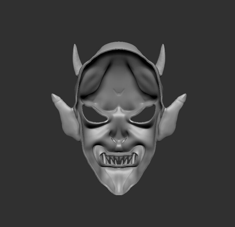 samurai mask 3D print model  3D print model_3