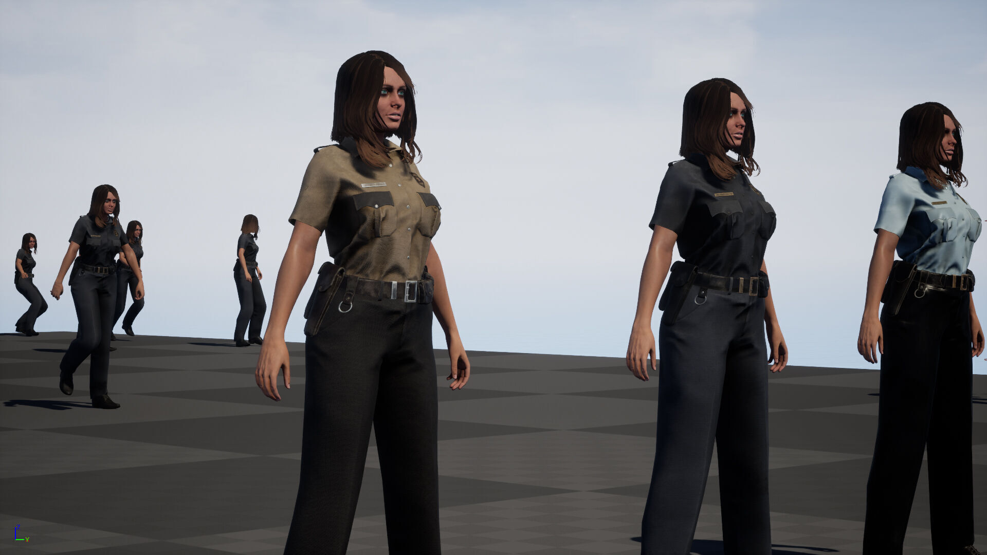 Police Woman Low-poly 3D model_40