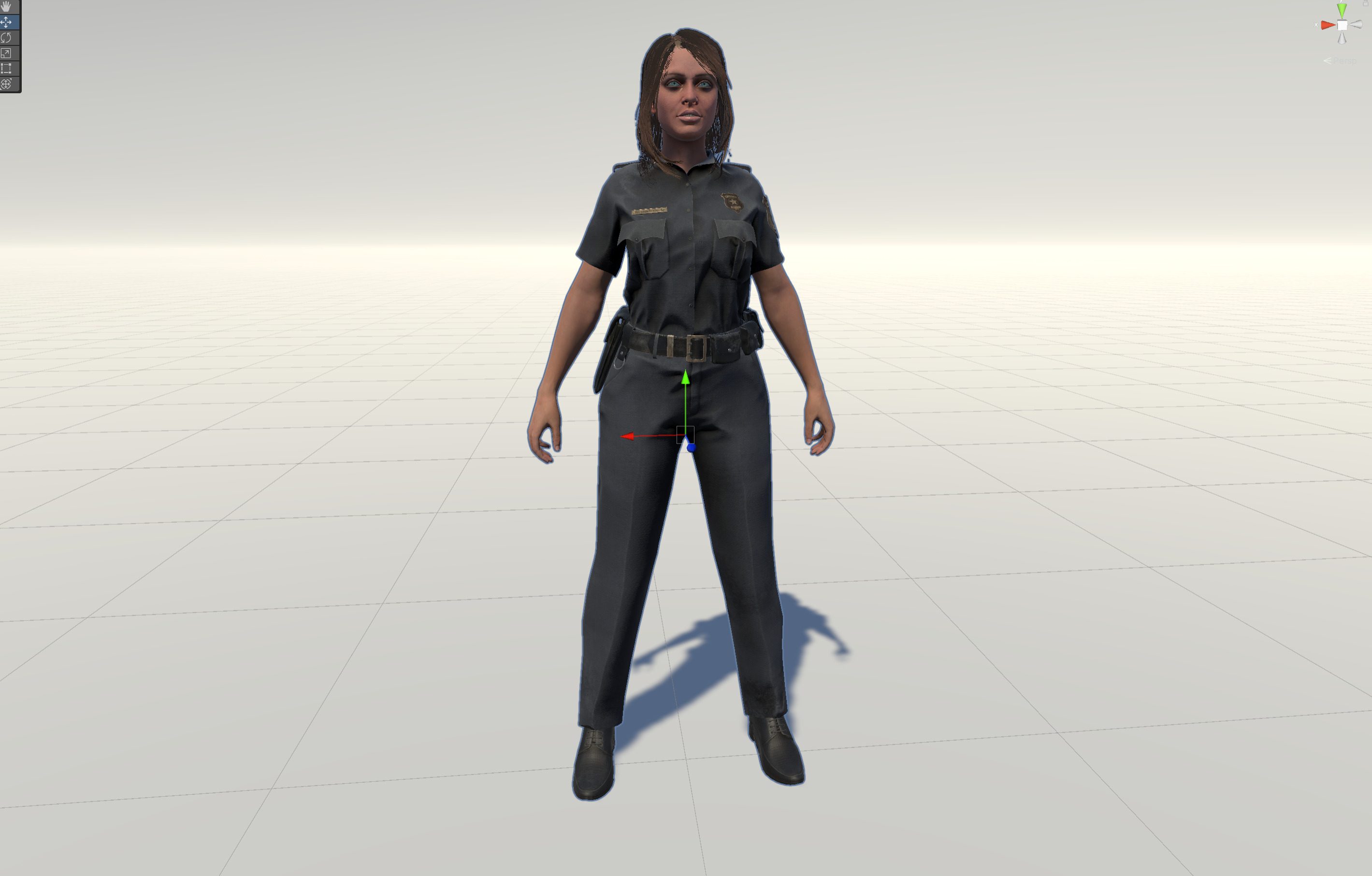 Police Woman Low-poly 3D model_45