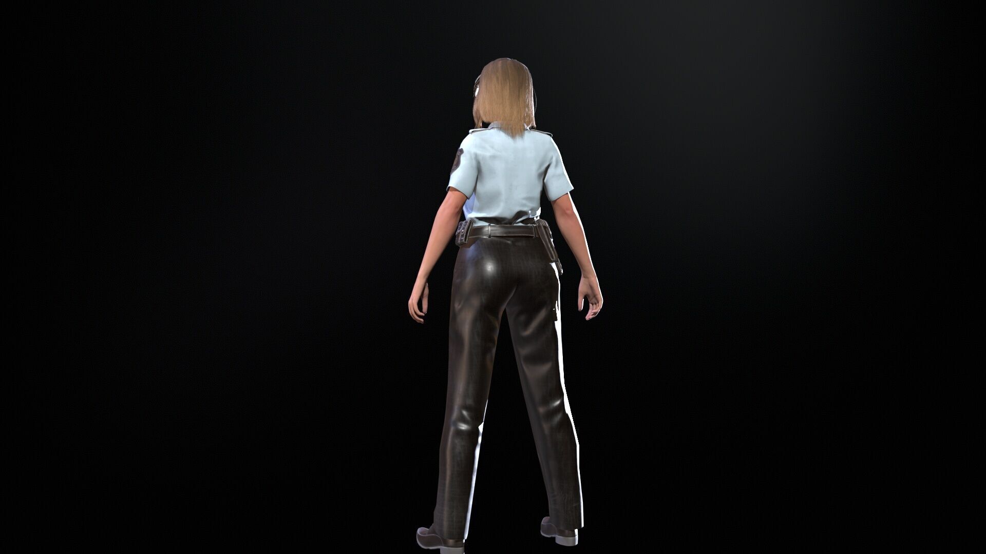 Police Woman Low-poly 3D model_30