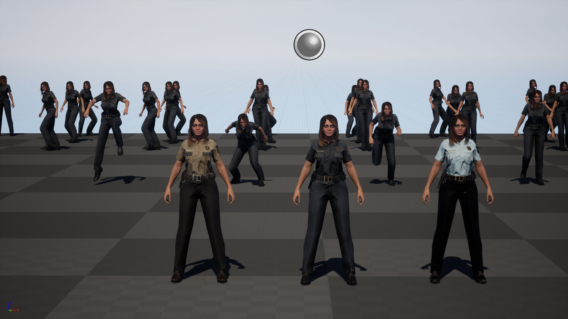 Police Woman Low-poly 3D model_42