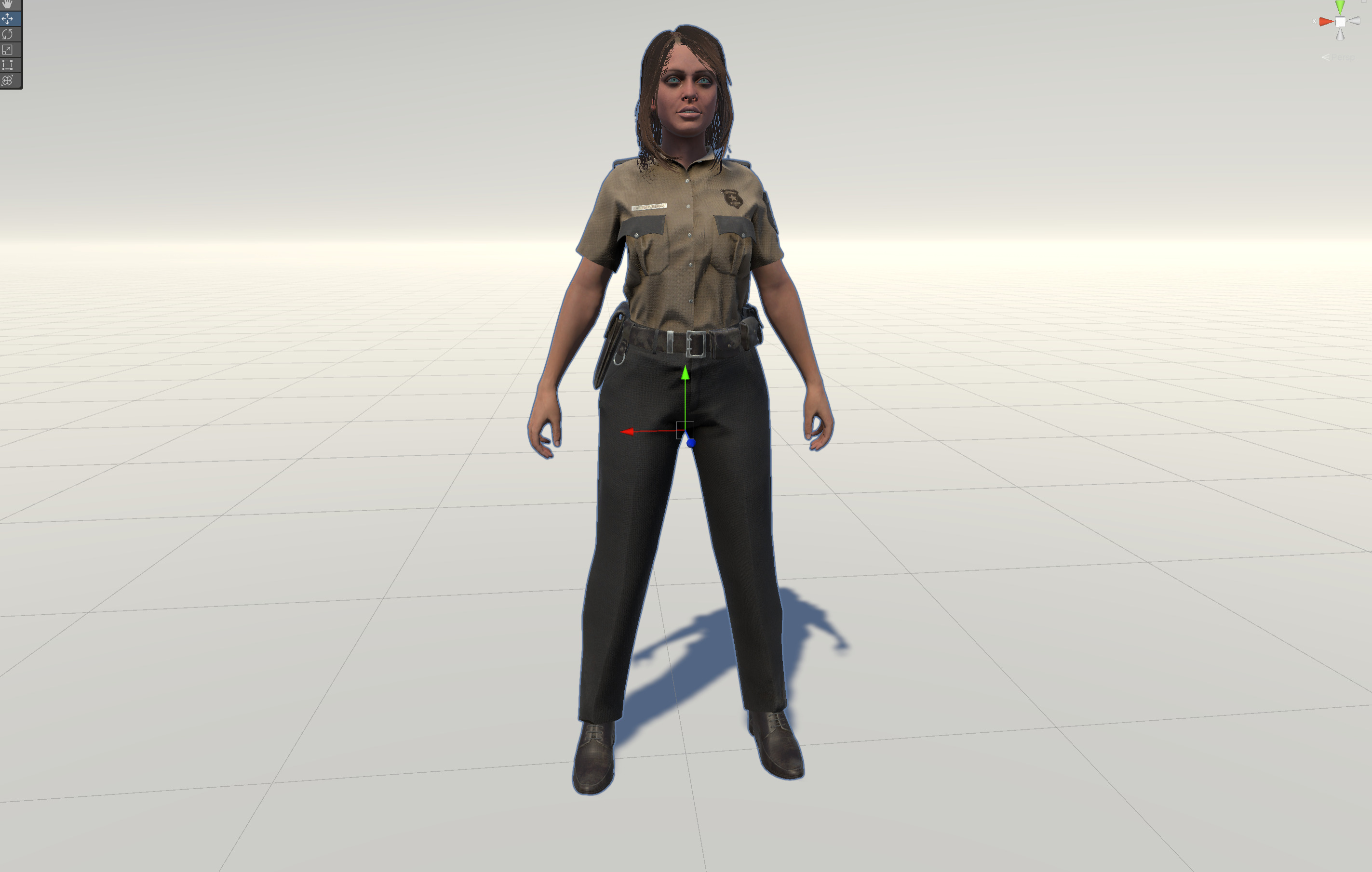 Police Woman Low-poly 3D model_43