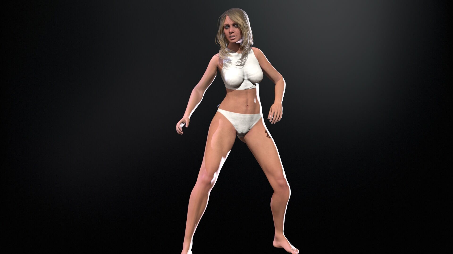 Police Woman Low-poly 3D model_23