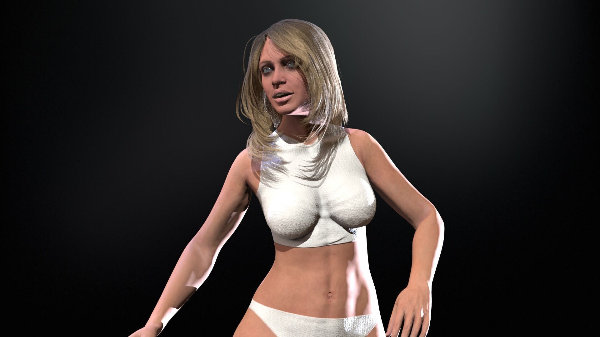 Police Woman Low-poly 3D model_25