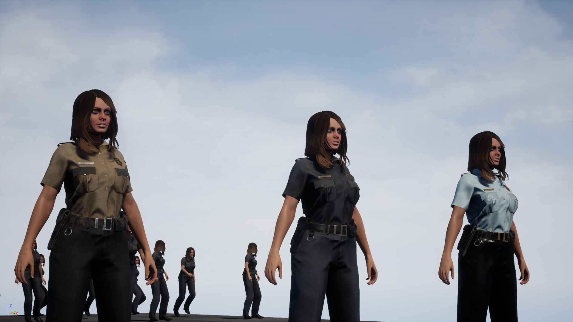 Police Woman Low-poly 3D model_36