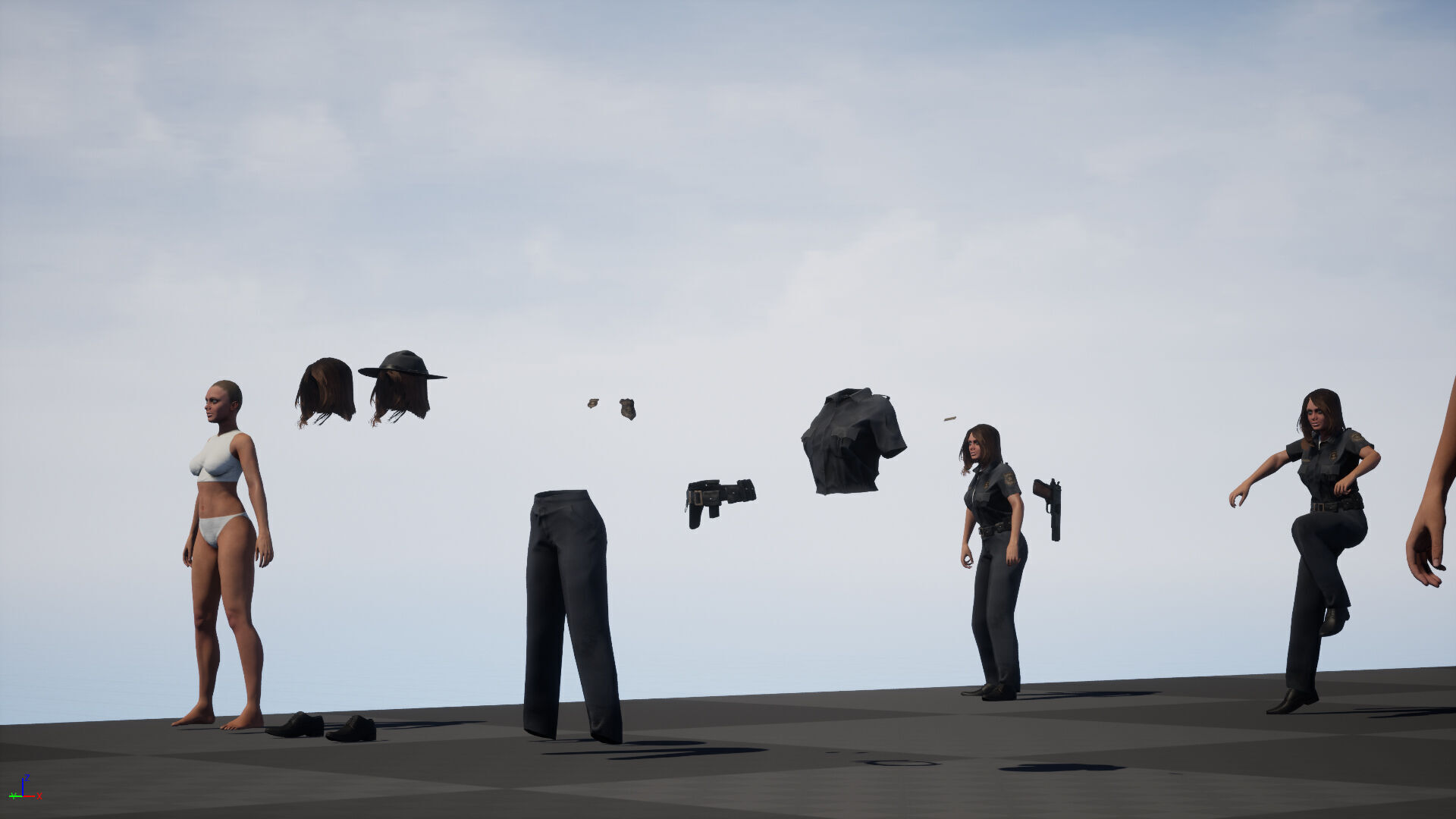 Police Woman Low-poly 3D model_38