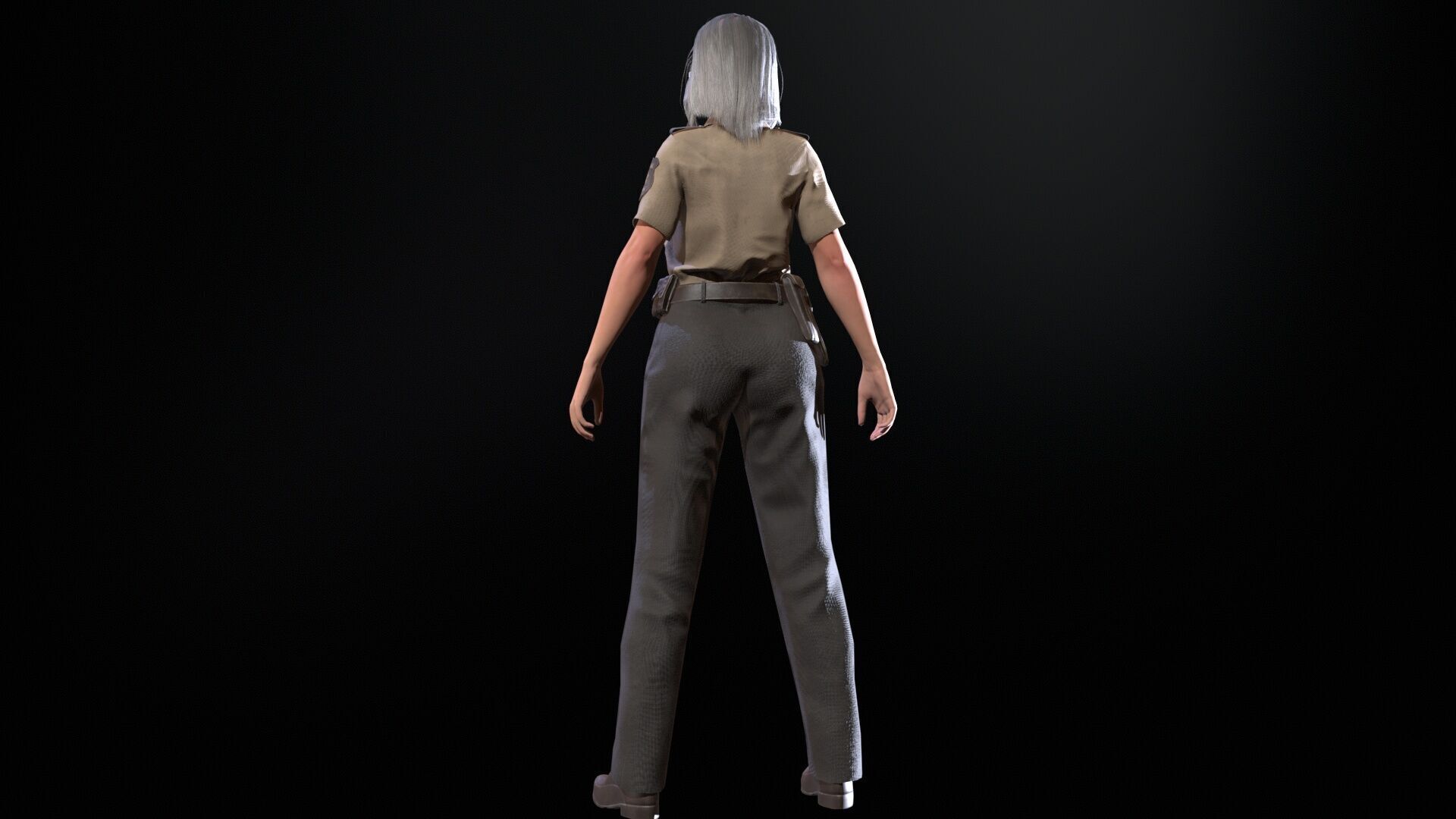 Police Woman Low-poly 3D model_31