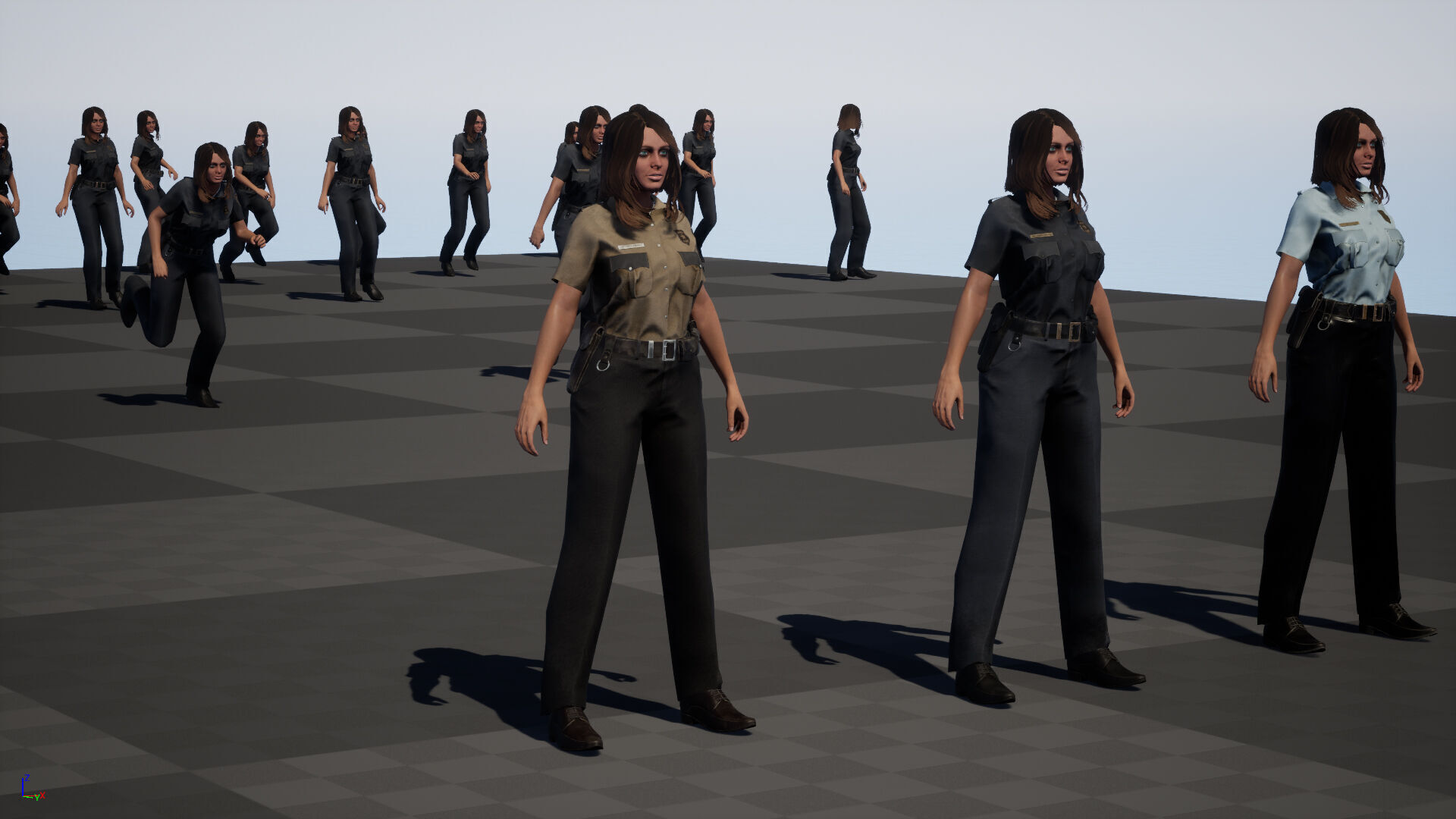 Police Woman Low-poly 3D model_37