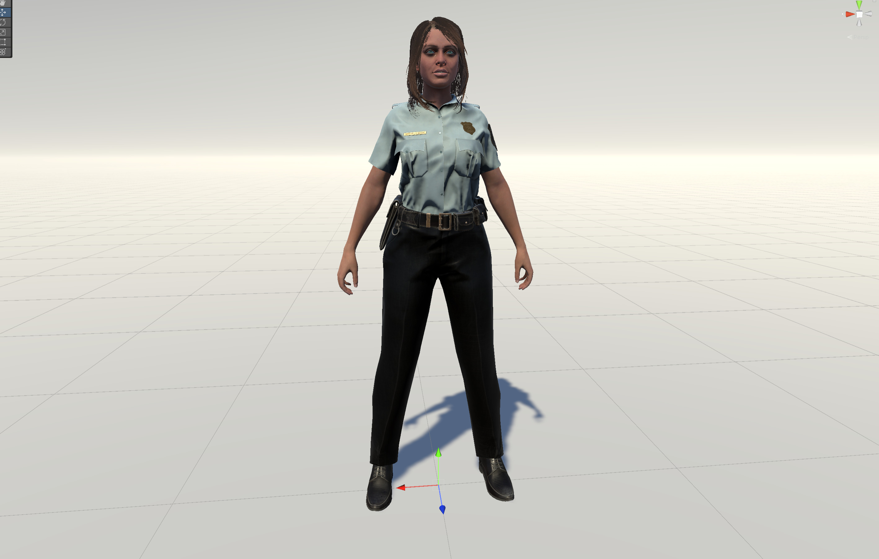 Police Woman Low-poly 3D model_44
