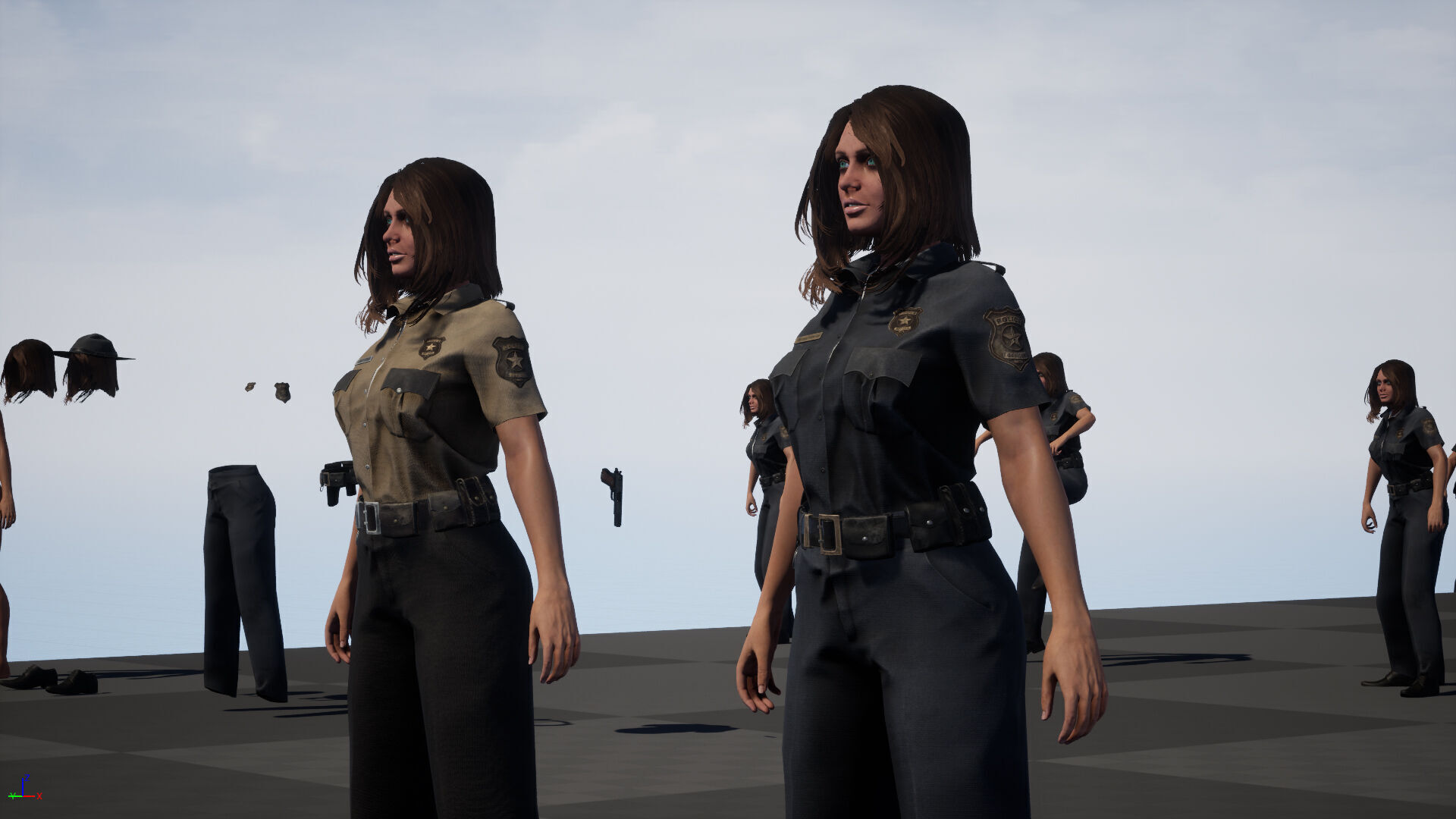 Police Woman Low-poly 3D model_41