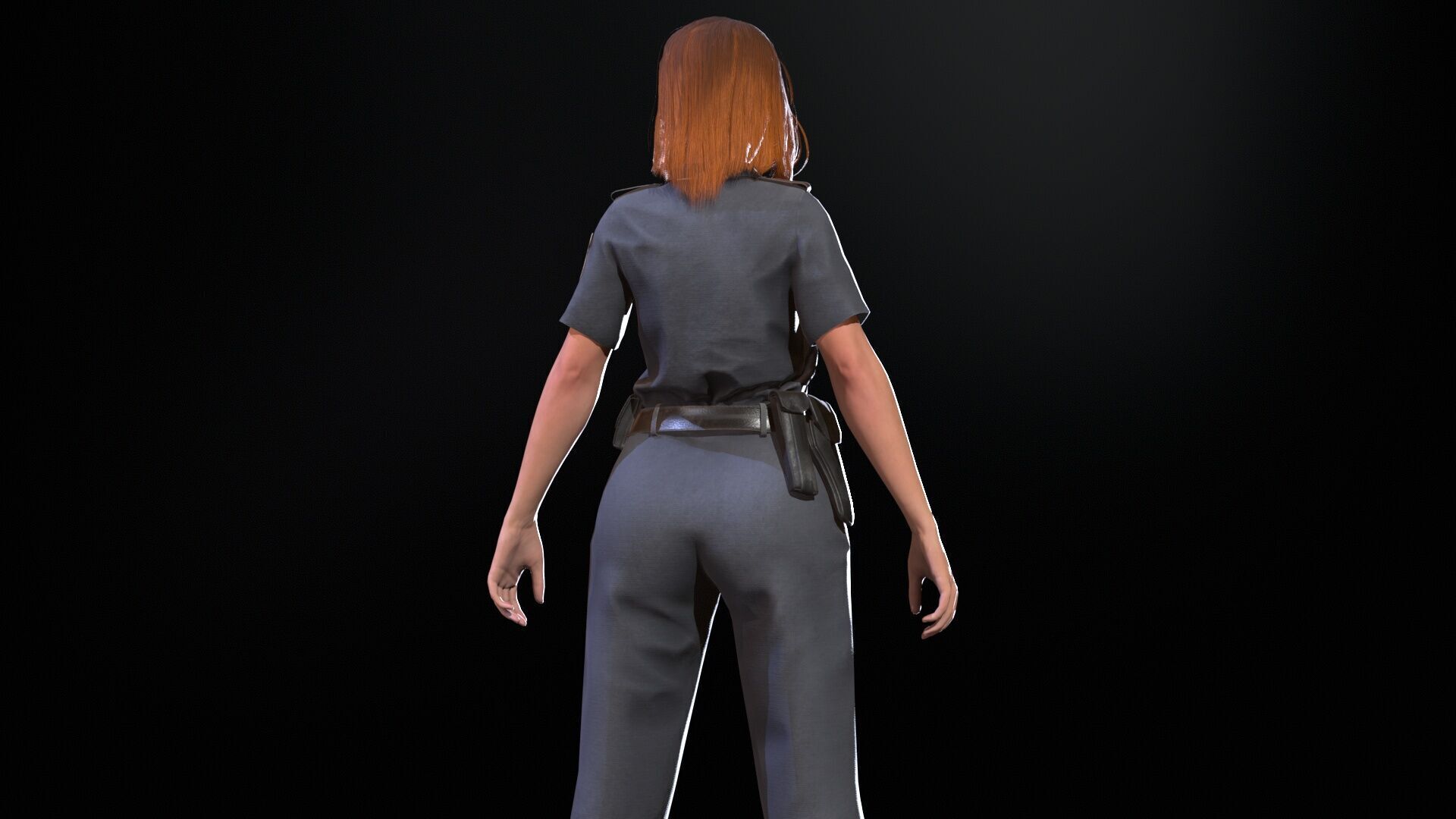 Police Woman Low-poly 3D model_34
