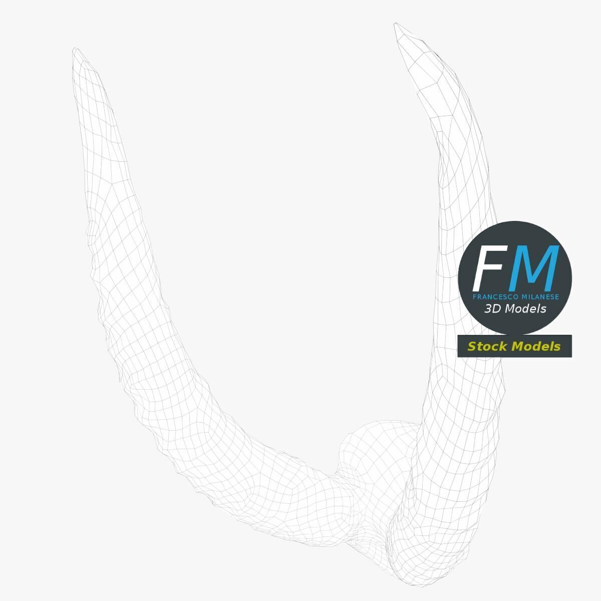 Stylized animal horns 3D model_7