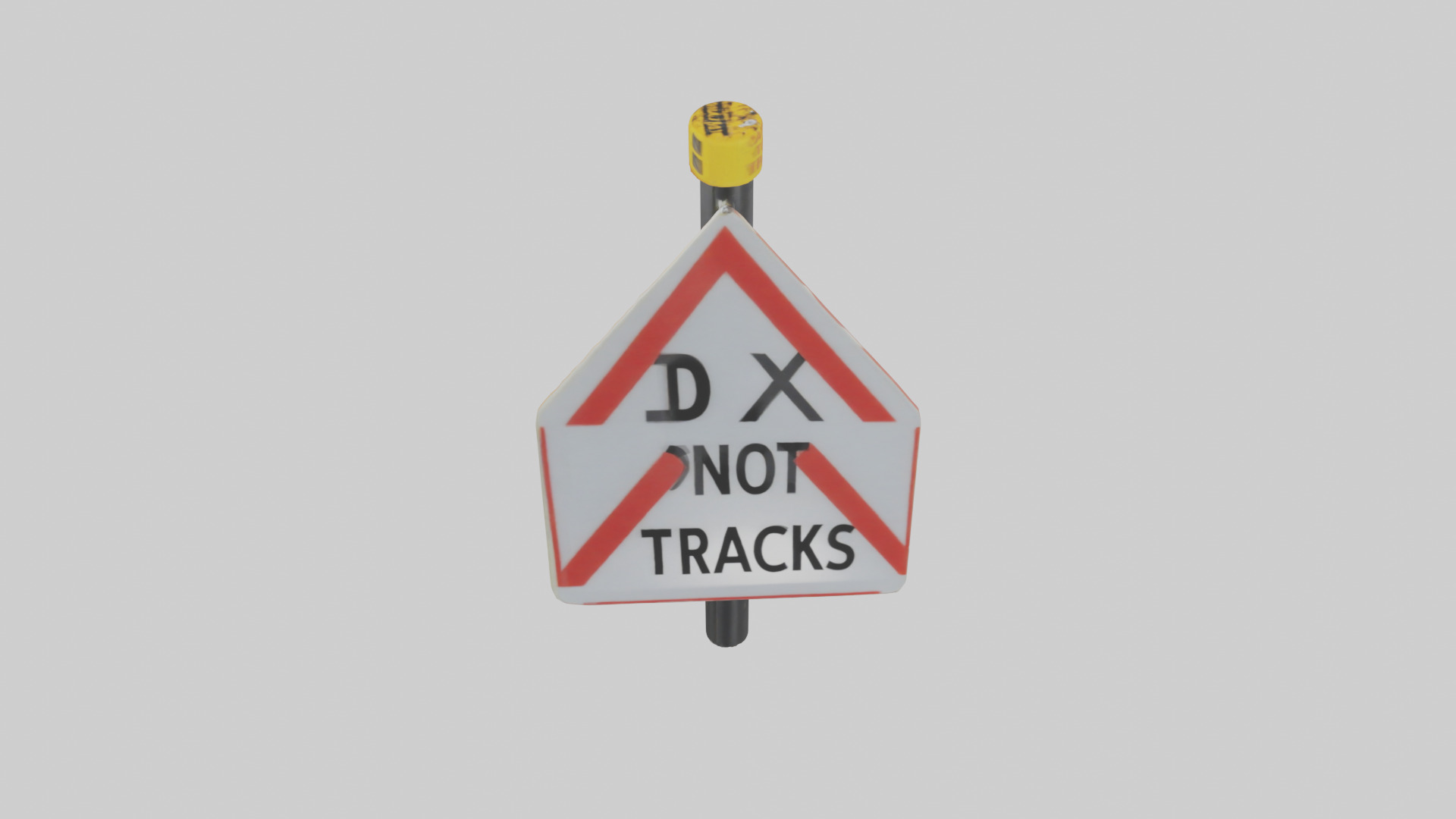 Do Not Cross Tracks Caution Sign model 3D model_17
