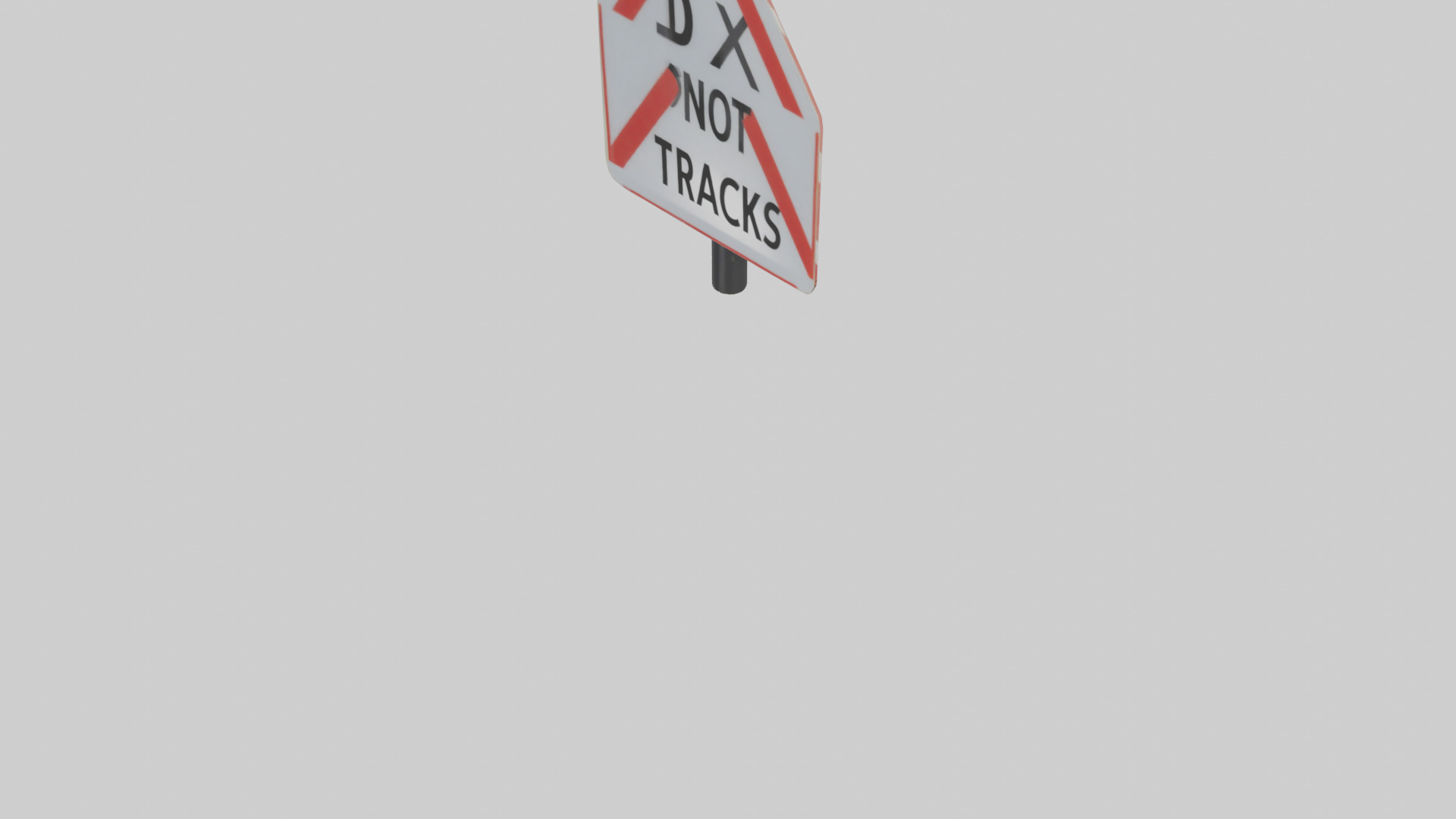 Do Not Cross Tracks Caution Sign model 3D model_3