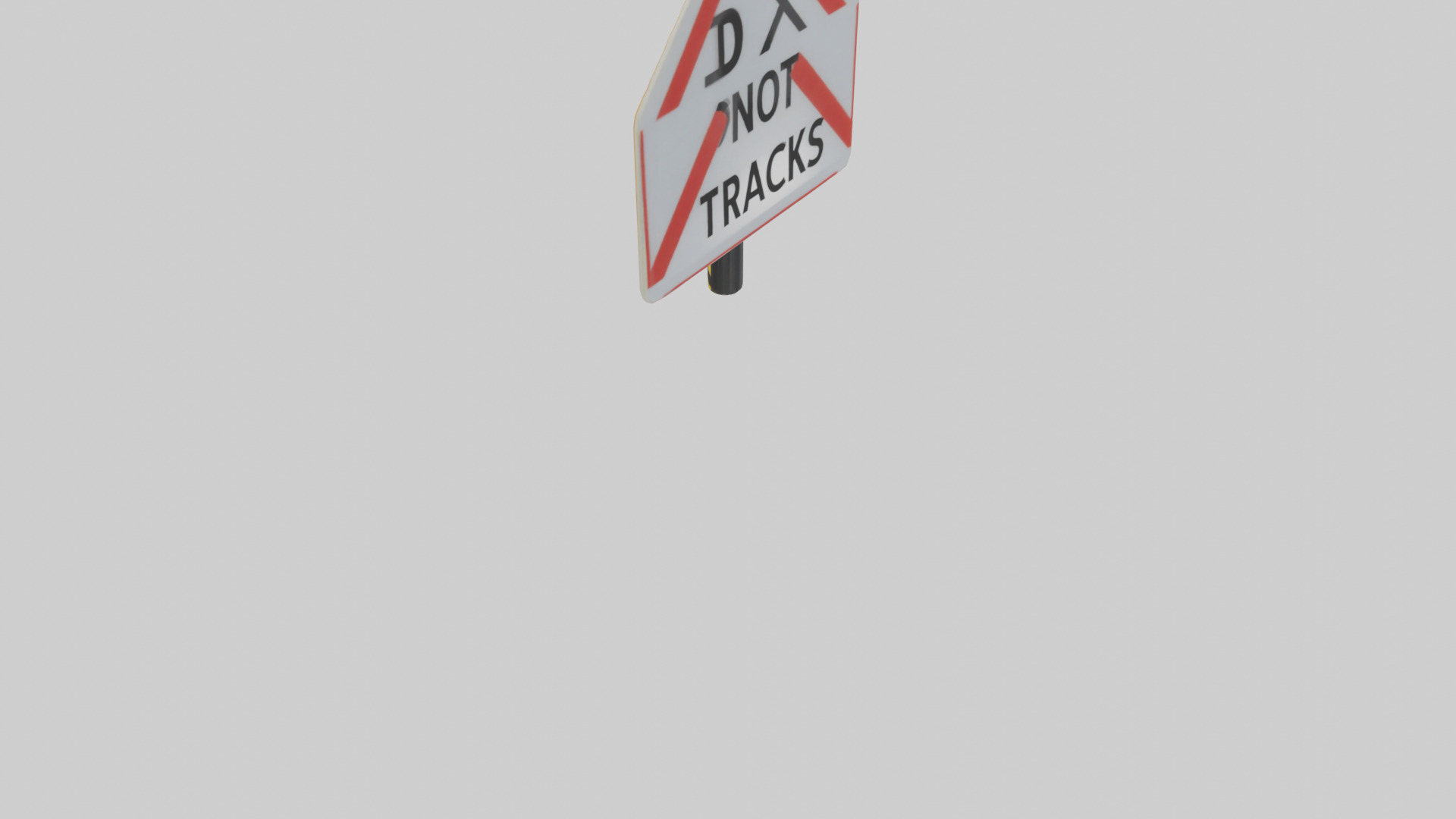 Do Not Cross Tracks Caution Sign model 3D model_5