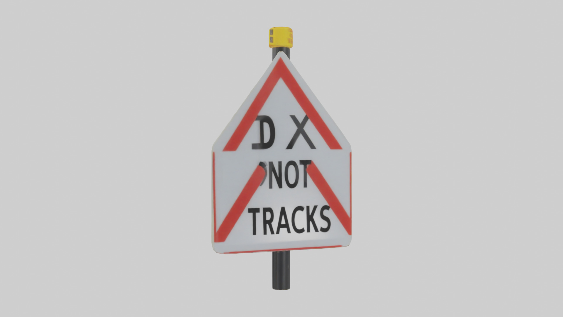 Do Not Cross Tracks Caution Sign model 3D model_12