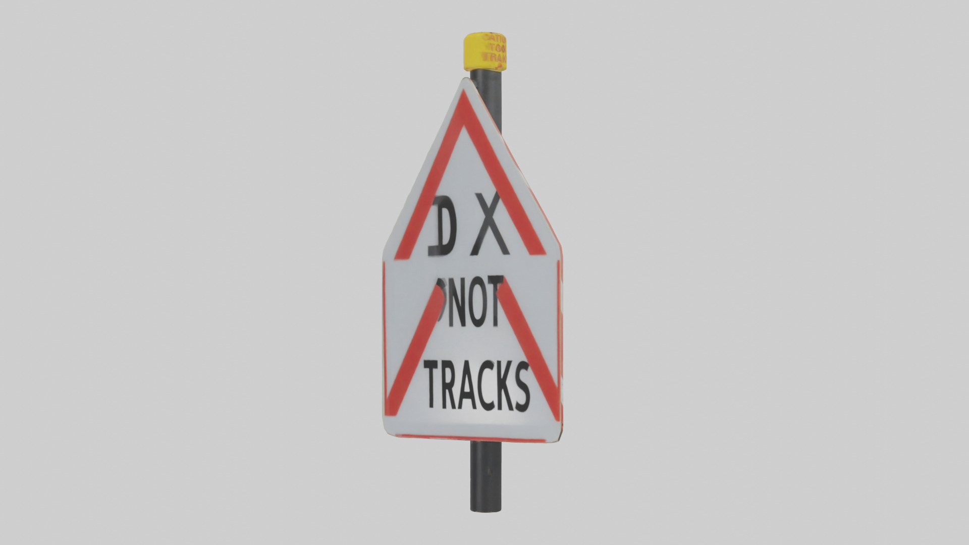 Do Not Cross Tracks Caution Sign model 3D model_1