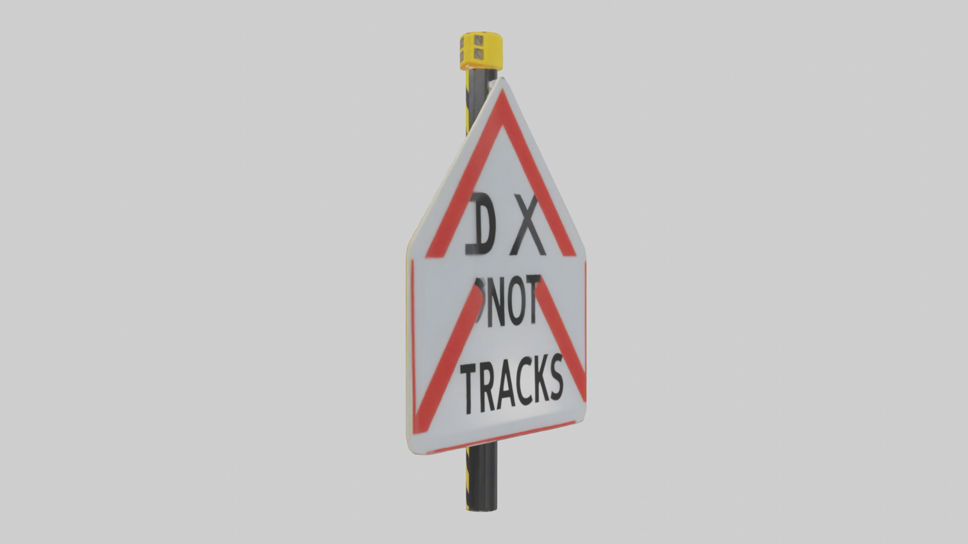 Do Not Cross Tracks Caution Sign model 3D model_8