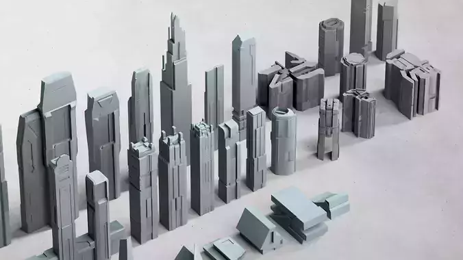 futuristic architecture set - 50 items