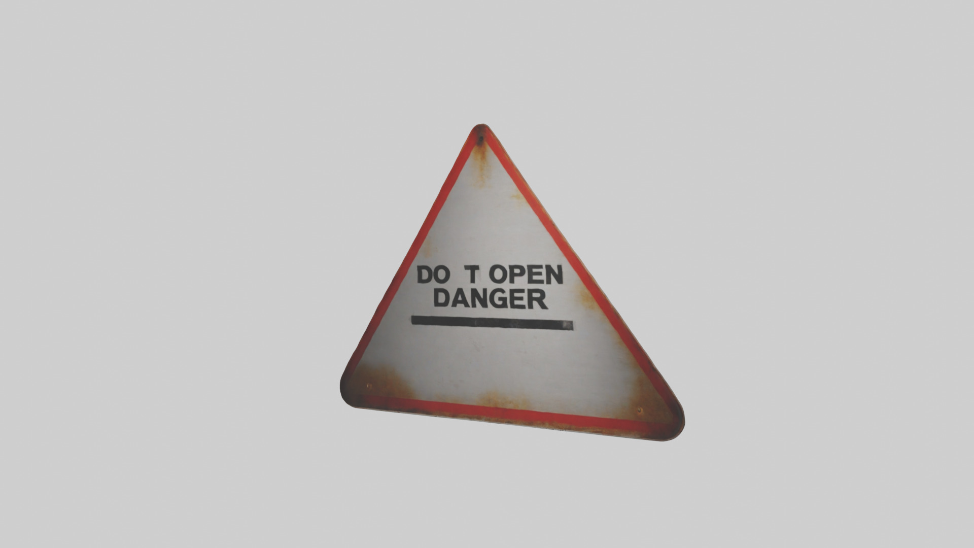 Do Not Open Danger Sign model 3D model_2